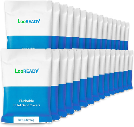 Toilet Seat Covers Disposable Flushable - Extra Thick & Large (18x22") - Individually Wrapped Toilet Seat Cover for Travel & Public Bathroom - Premium Quality, Convenient, and Hygienic (30 Pack)