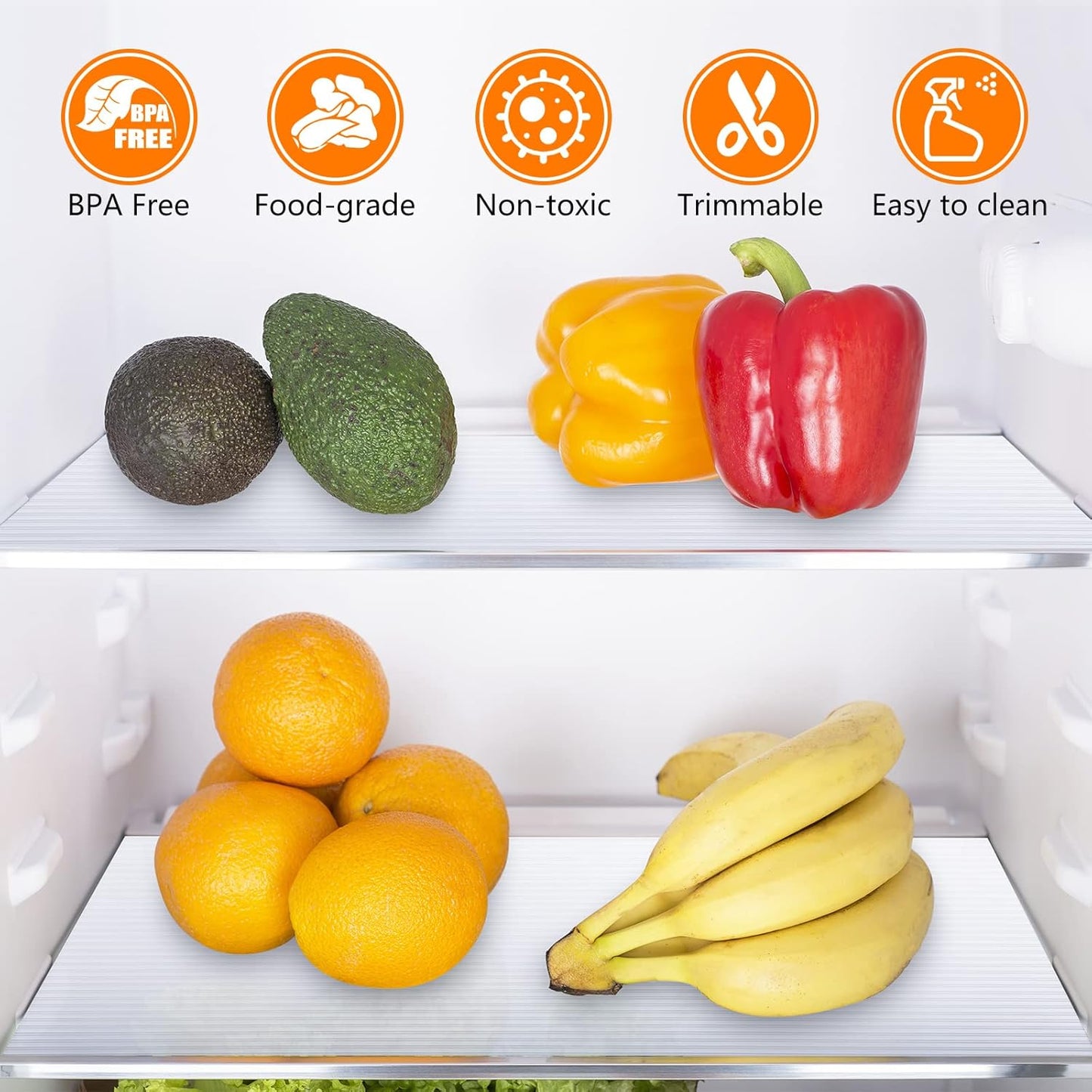 Shelf Liners for Kitchen Cabinets Non Adhesive Drawer Liner EVA Material Cupboard Mat Waterproof Refrigerator Mats Washable Fridge Liner for Cupboard and Desks Clear Shelf Liner 11.8 x 236.2 Inches