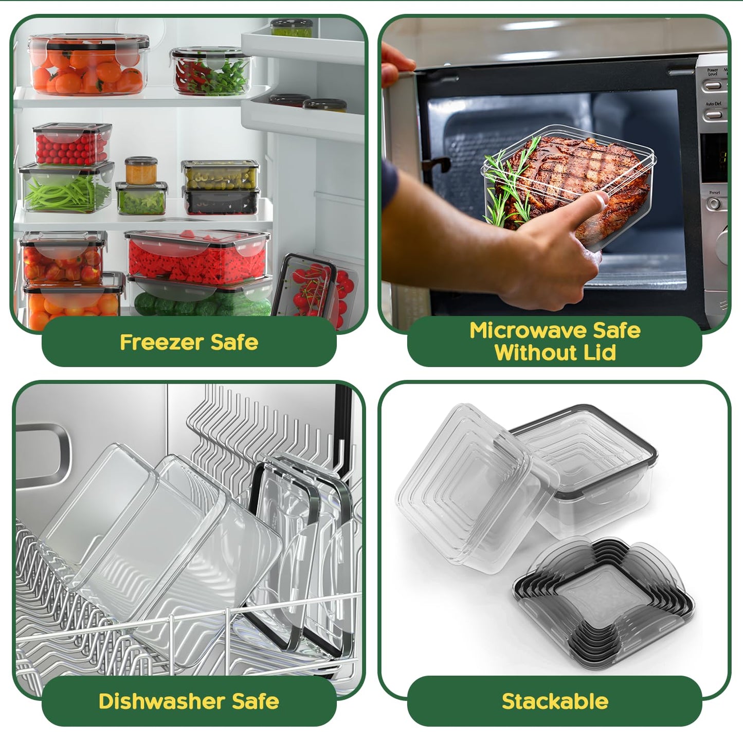 56 PCS Food Storage Containers with Lids Airtight (28 Boxes - 28 Lids)
