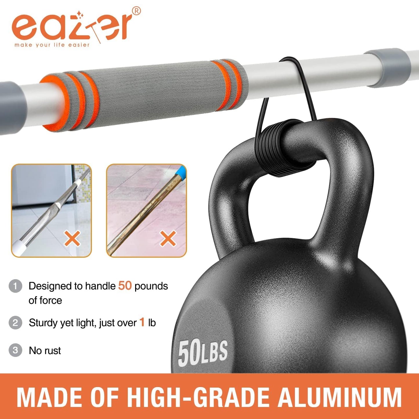 Eazer 89'' Squeegee Window Cleaner 2 in 1 Rotatable Window Cleaning Tool Kit with Extension Pole