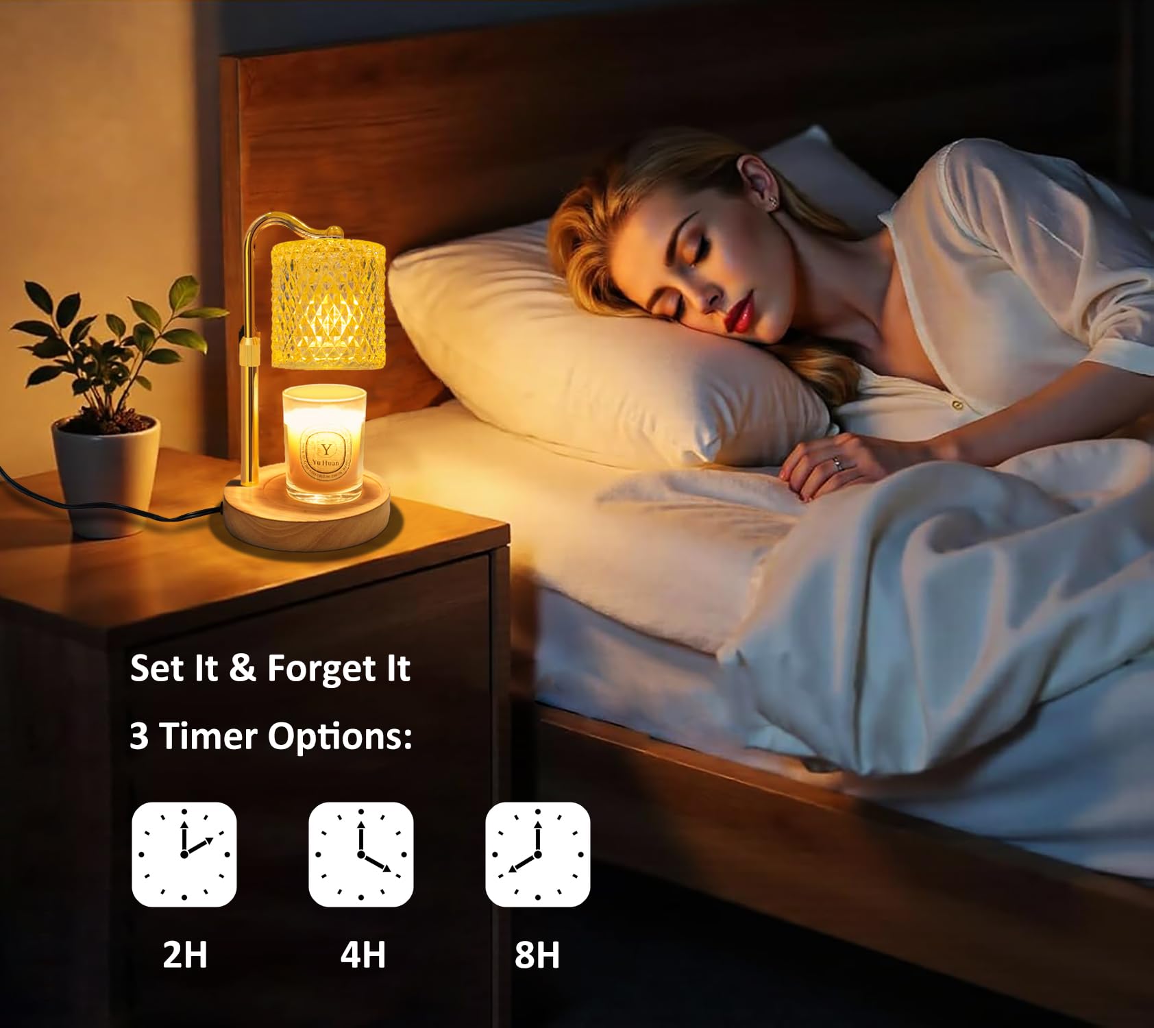Pyong Candle Warmer Lamp with Timer Dimmer Adjustable Height, Birthday Gifts for Women, Candle