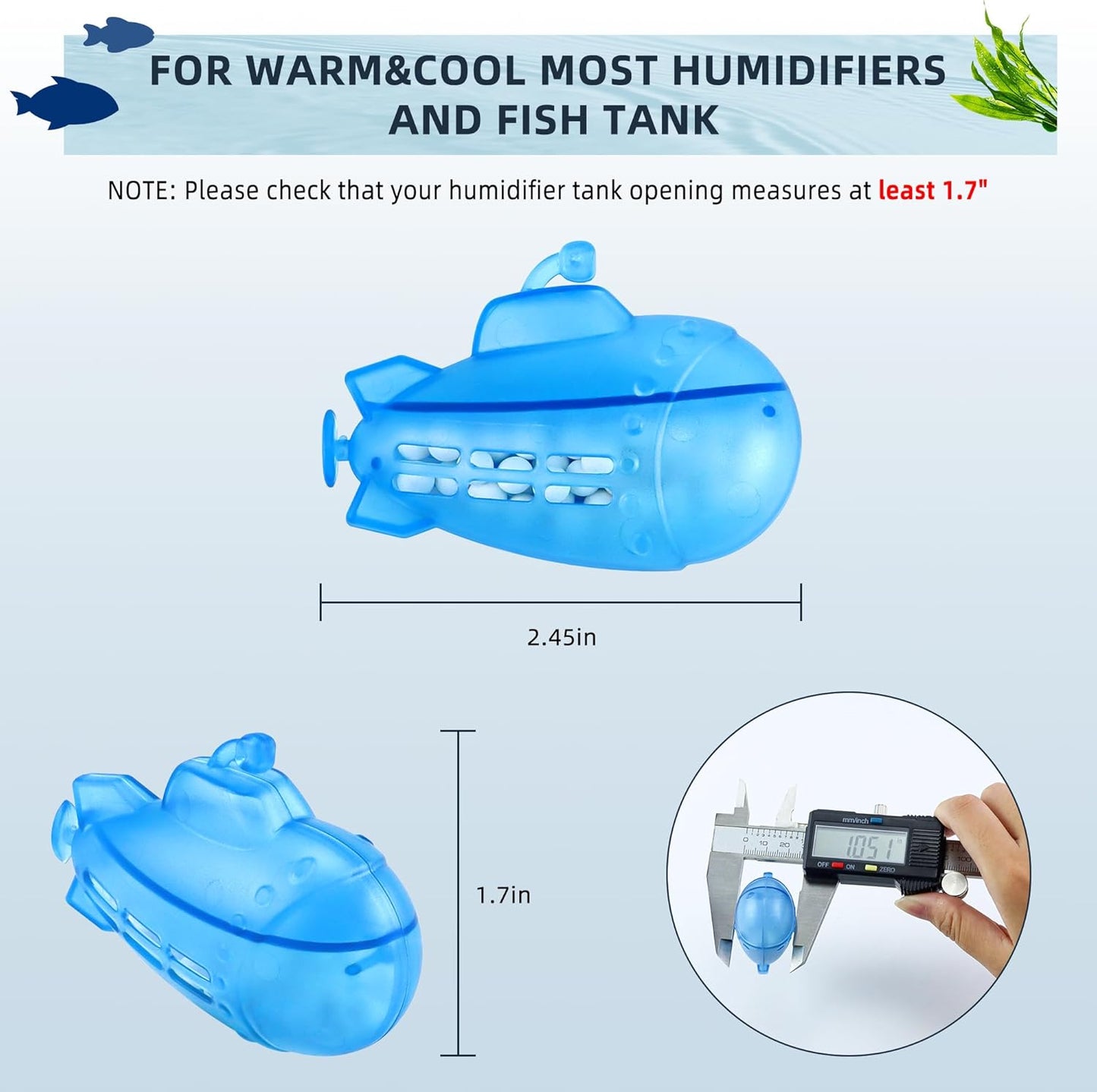 AMI PARTS Humidifier Cleaner Float Submarine for Warm&Cool Most Humidifiers and Fish Tank, Purifie Water, Soften Hard Water, Prevents Hard Water Build-Up, Universal Humidifier Tank Cleaner (9 Pack)