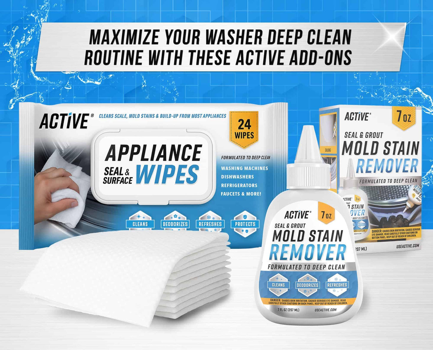 ACTIVE Washing Machine Cleaner for Pet Owners Enzymatic Deep Clean Descaler for Cat & Dog Hair