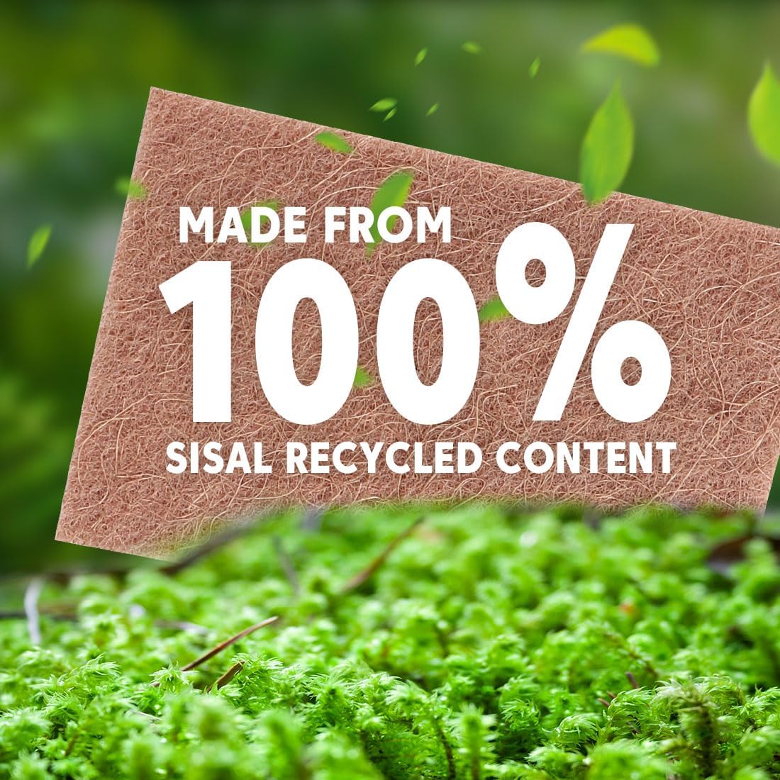 Natural Sisal Non-Scratch Scouring Pads, 24Pcs Plant Based Household Scour Pads for Kitchen, Garage and Outdoors, Cellulose Multipurpose Scrubbies for Cleaning