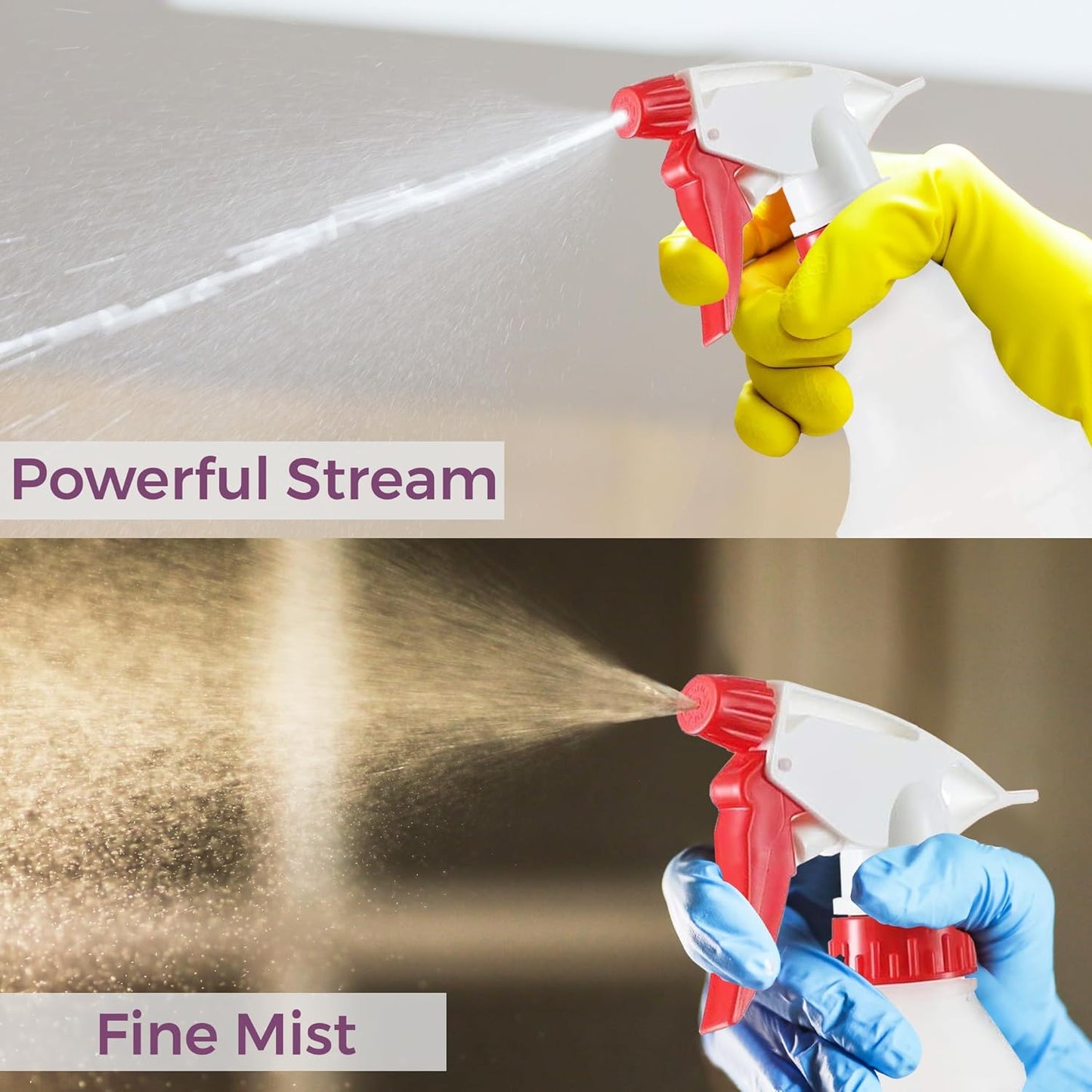 DilaBee Plastic Spray Bottle (2 Pack) - 16oz Empty Spray Bottles for Cleaning, Gardening & Grilling - Leakproof & Adjustable Nozzle Water Spray Bottle - Heavy Duty & BPA Free Plastic Spray Bottles