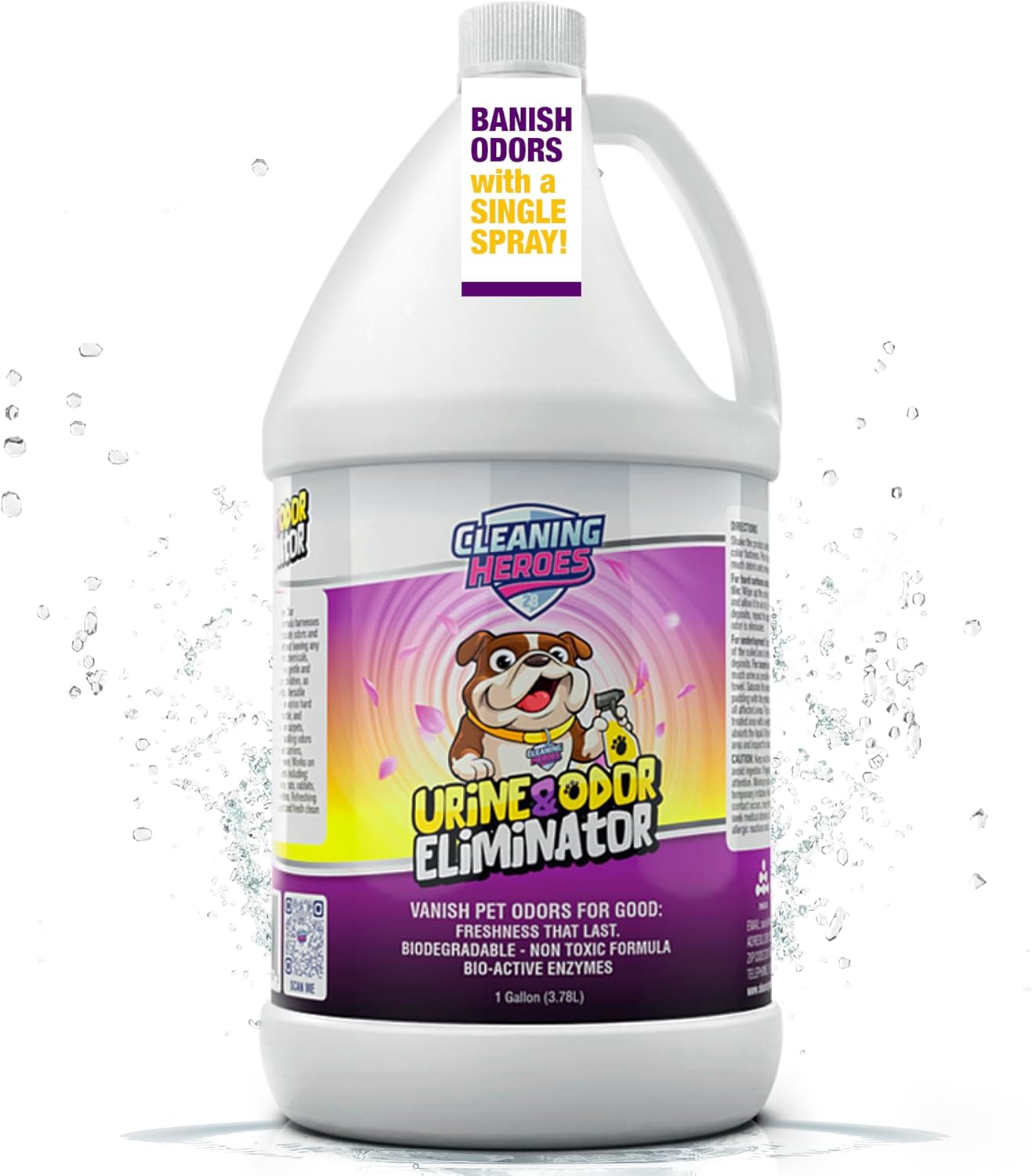 Pet Carpet Cleaner & Urine Odor Eliminator for Strong Odor - 128oz Enzyme Cleaning Spray for Cat & Dog Pee - Spot Cleaner for Carpet Upholstery, Marble, Tile, Wood - Carpet Deodorizer