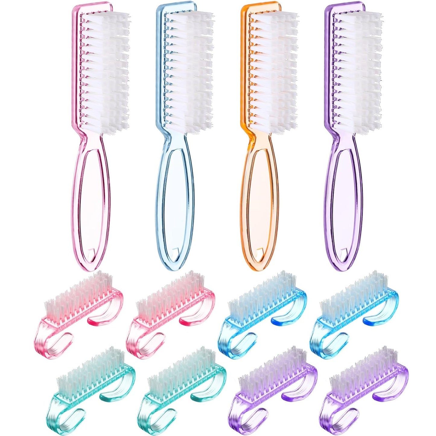 Patelai 12 Pcs Handle Grip Nail Brush Bulk Colorful Nail Scrubber Fingernail Brushes Hand Toes Cleaning Brushes Pedicure Scrubbing Tool for Men and Women, Multicolor Brush