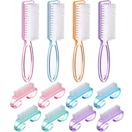 Patelai 12 Pcs Handle Grip Nail Brush Bulk Colorful Nail Scrubber Fingernail Brushes Hand Toes Cleaning Brushes Pedicure Scrubbing Tool for Men and Women, Multicolor Brush