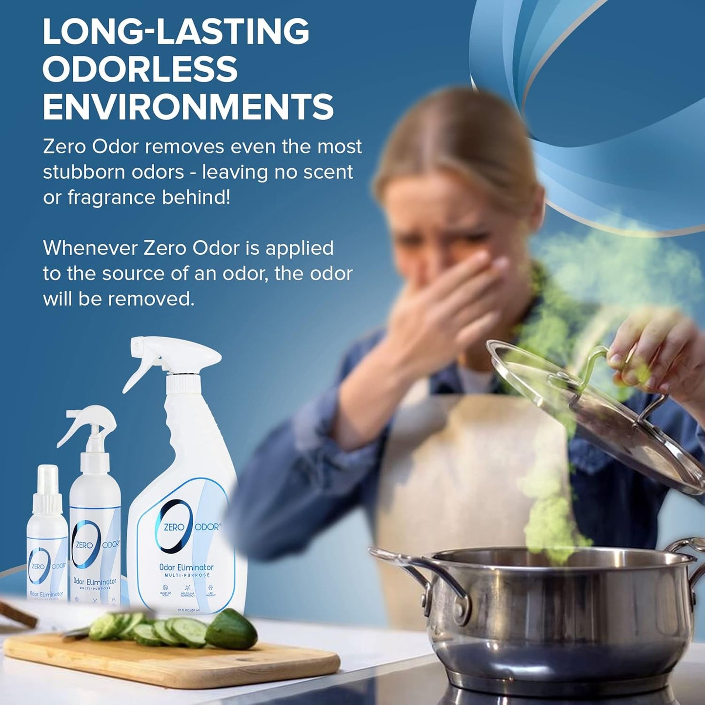 Zero Odor - Multi-Purpose Strong Odor Eliminator for Home, Office, Car, Bathroom, Hotel, Room Deodorizer, and Odor Neutralizer, (Kit)