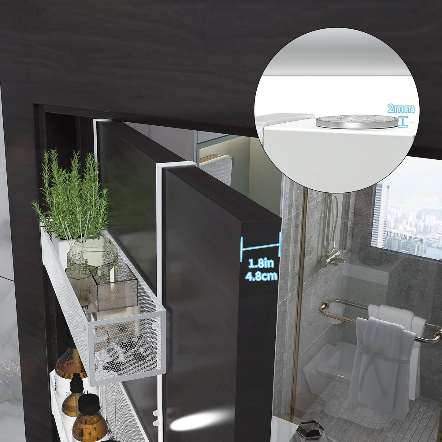 Over The Door Hooks Organizer, Coat Rack Over The Door Storage Hanger Towel Rack, Back of Door Storage Organizer for Bathroom,Bedroom,Kitchen,Office (White 3-Tier)