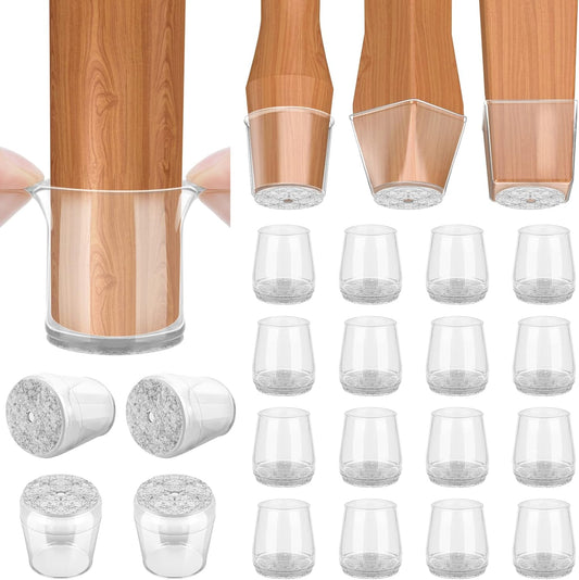 BALEINE 16 Pack Silicone Chair Leg Floor Protectors, Stool Leg Protectors Cap, Non-Slip Chair Leg
