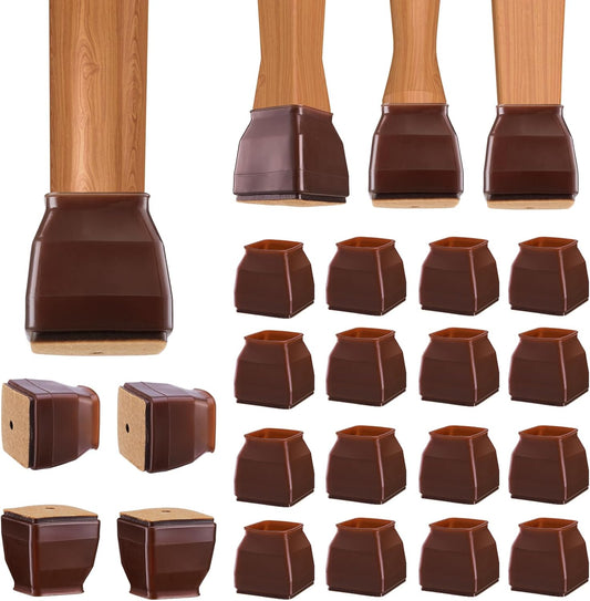 BALEINE 16 Pack Silicone Chair Leg Floor Protectors, Stool Leg Protectors Cap, Non-Slip Chair Leg