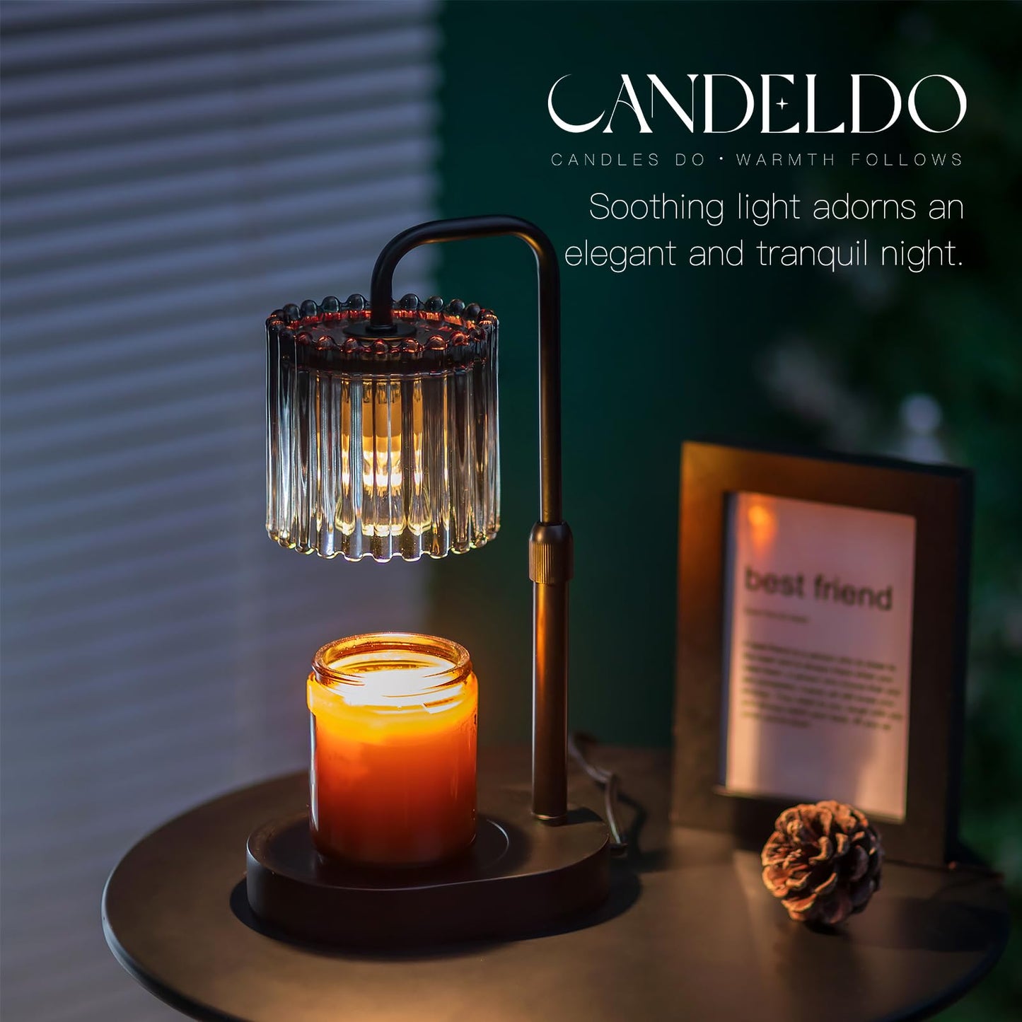 Candeldo Candle Warmer Lamp with Timer: Black Wax Melt Warmer