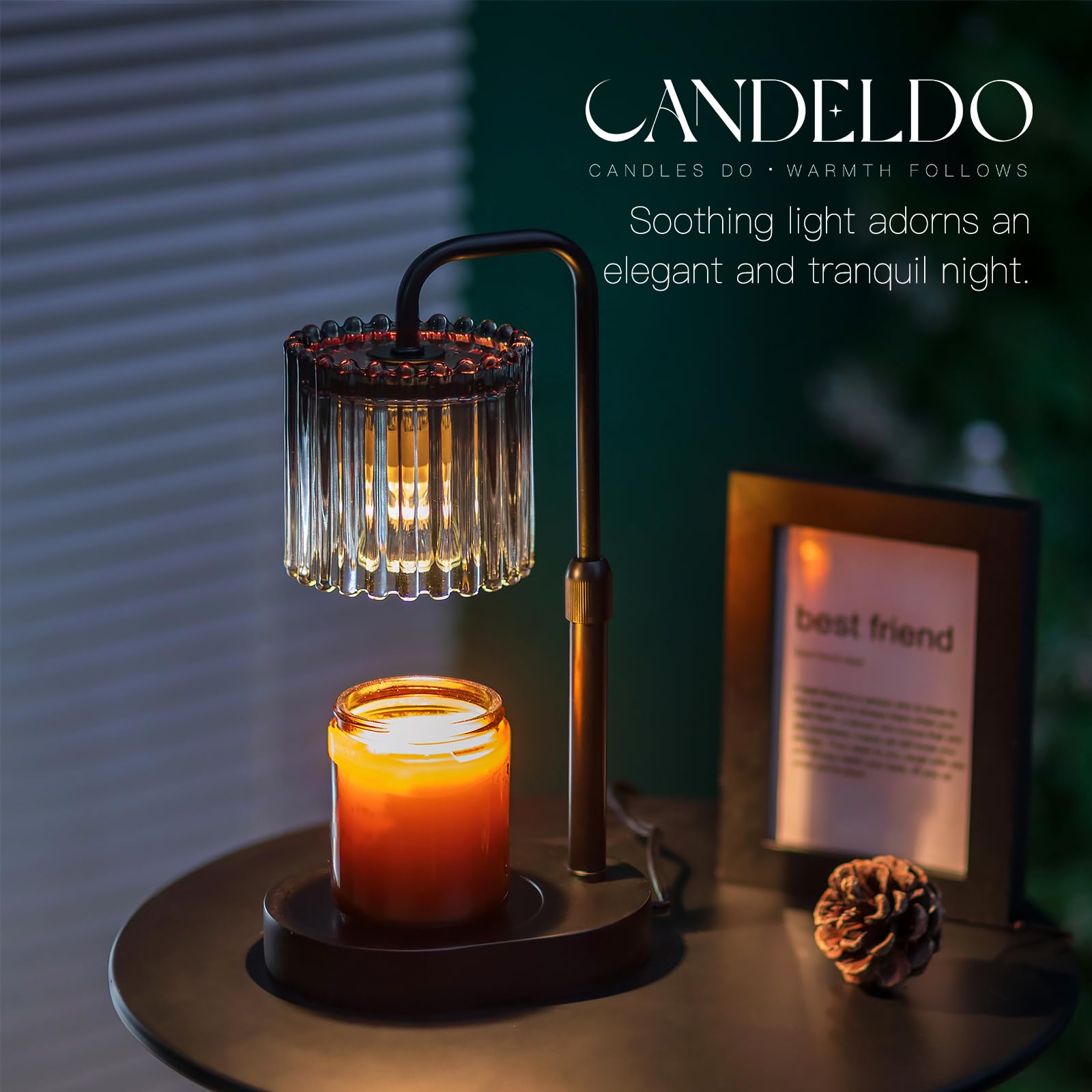 Candeldo Candle Warmer Lamp with Timer: Black Wax Melt Warmer