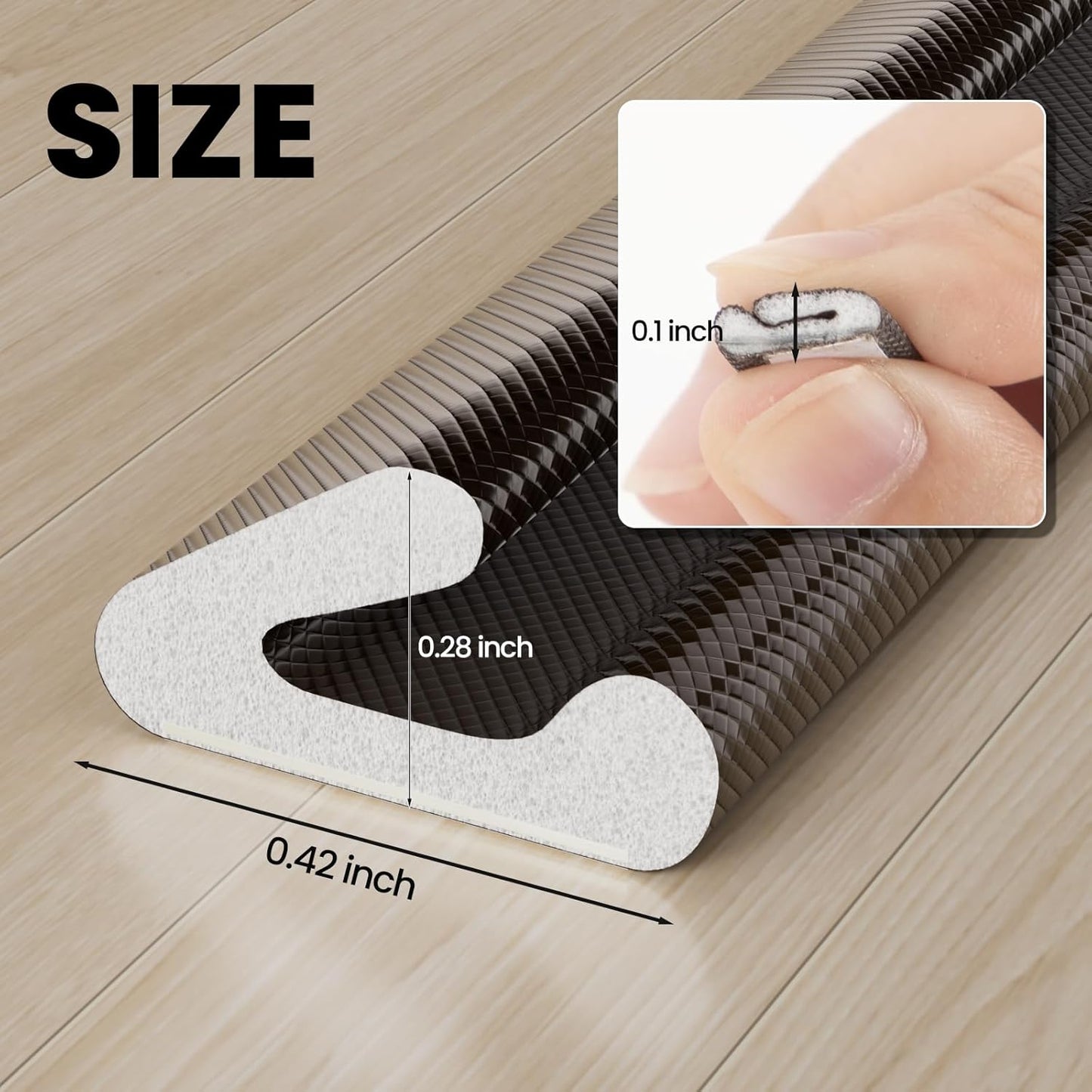 V Shape Foam Weather Stripping Door Frame Seal Strip 33FT Brown, Draft Stopper, Insulation Winter, Weatherstripping, Gap Sealing, Soundproofing, Self-Adhesive Used for Exterior Front Door Side