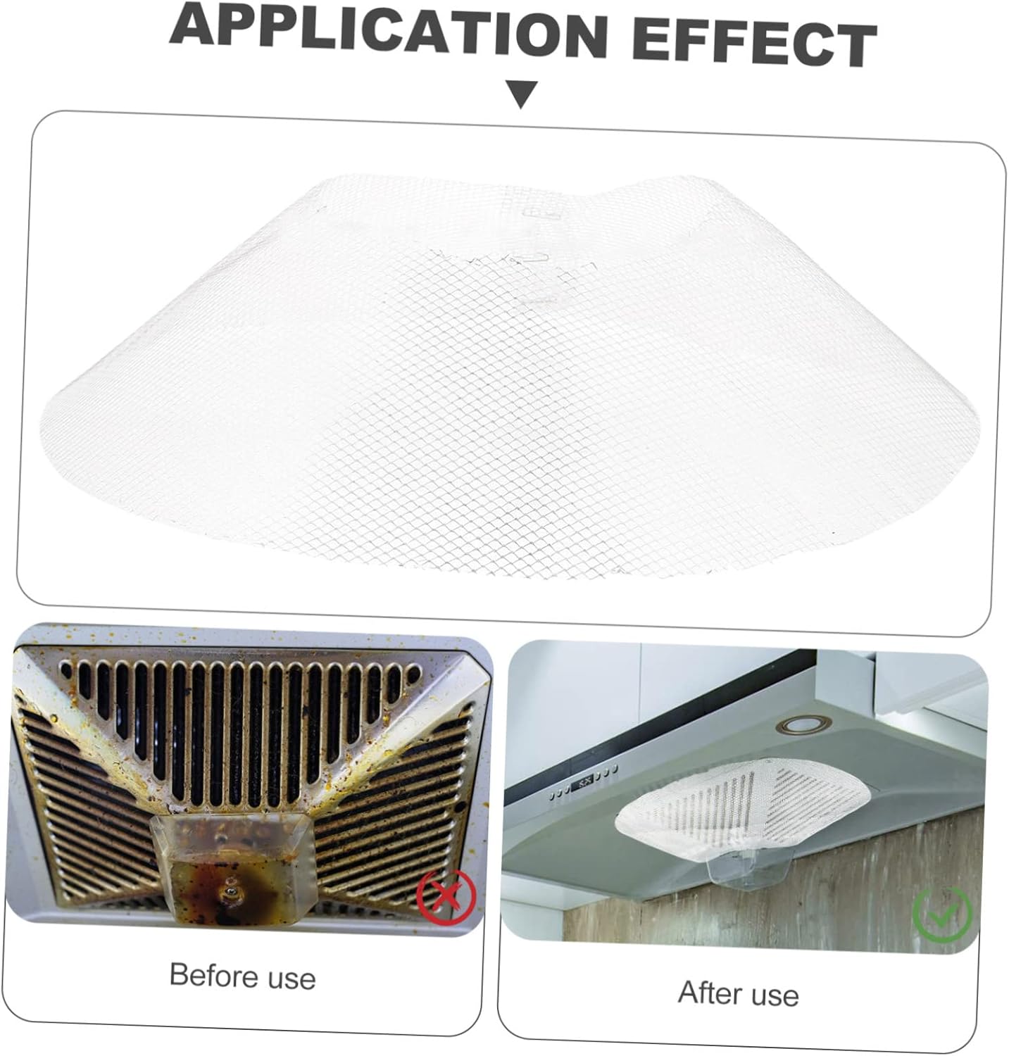 TEHAUX 10PCS Durable Range Hood Filters Bowl Shape Cooker Hood Accessories Kitchen Exhaust Fan Replacement Mesh Filter