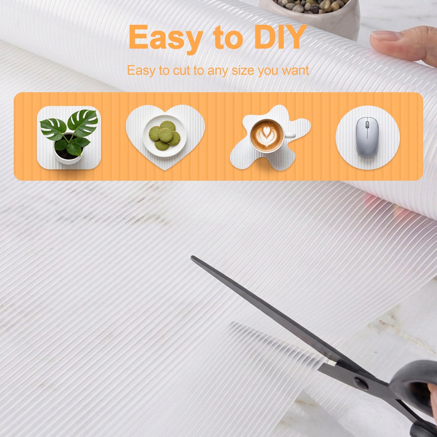 FEXIA Shelf Liner for Kitchen 12IN x 20FT Cabinet Drawer, Fridge Liner