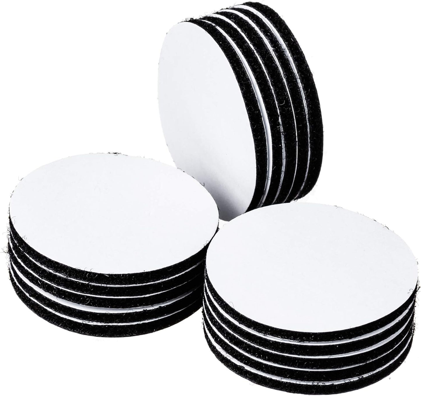 BRAVESHINE Adhesive Tape - 16PCS Hook and Loop Fasteners - Double Sided Adhesive Pads - Rug Carpet Gripper Mounting Tape for Wall Decorations or Tools Hanging - Round 2 inch