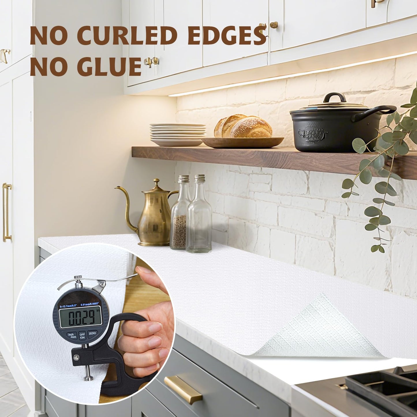 Shelf Liners for Kitchen Cabinets 12in x 20FT, Non Adhesive Drawer Liner