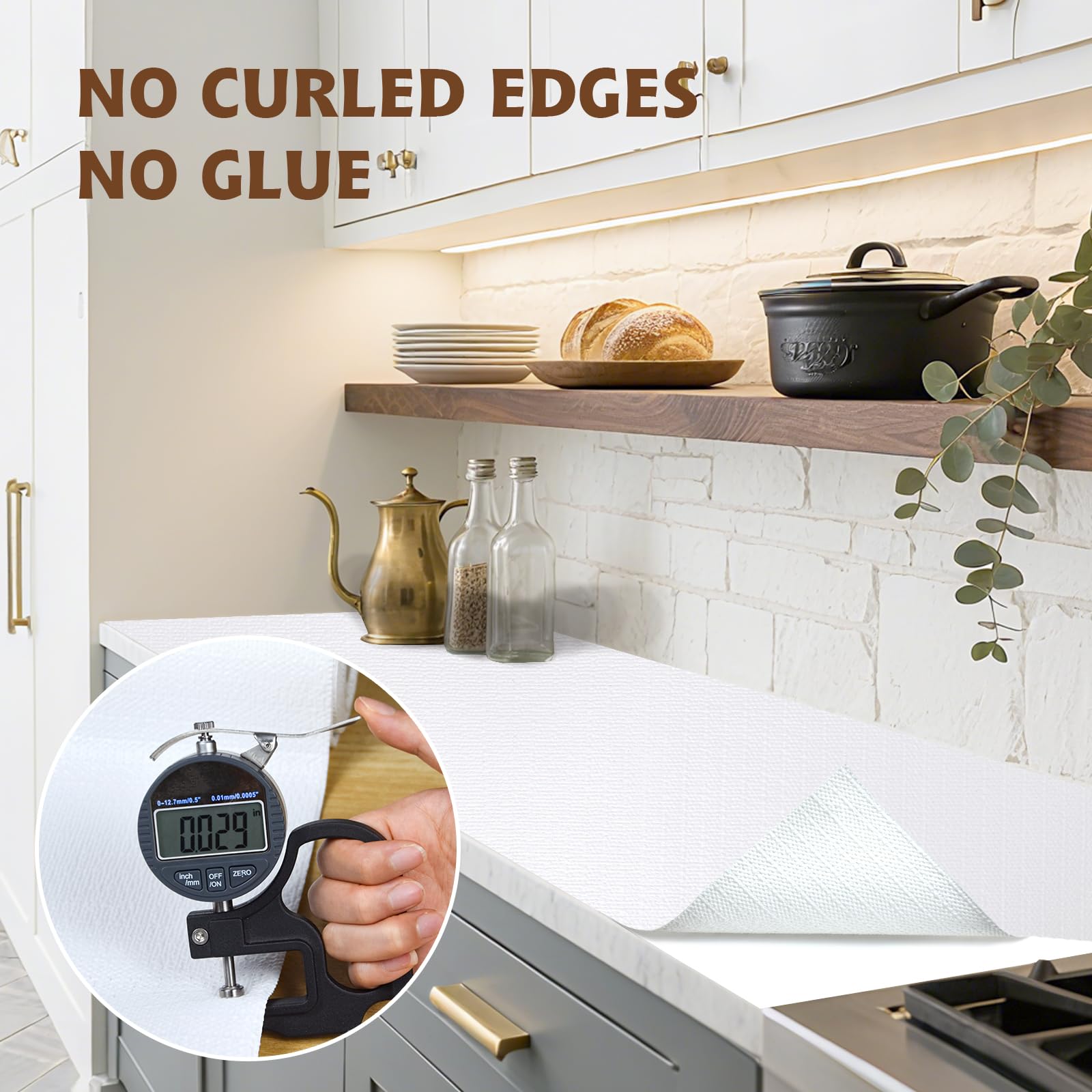 Shelf Liners for Kitchen Cabinets 12in x 20FT, Non Adhesive Drawer Liner