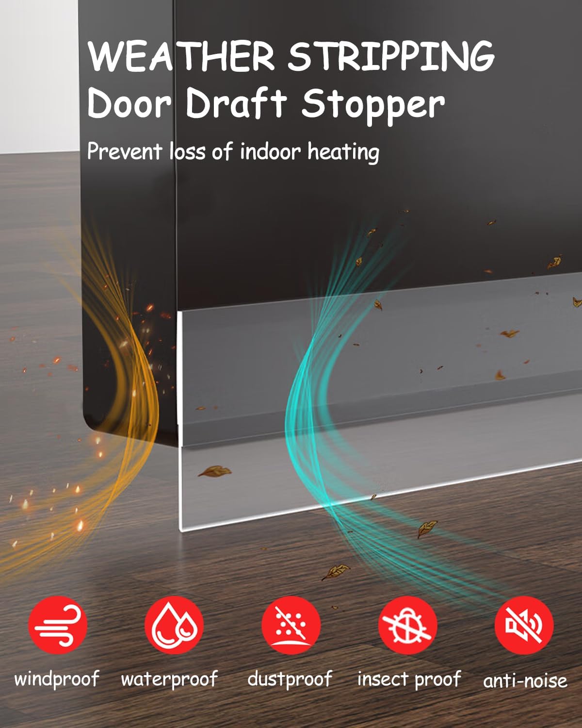 Silicone Weather Stripping, 2 inch (W) x 20 Ft (L) Door Draft Stopper, Window Seal Strip for Gaps of Door & Windows, Garage Door Under Bottom, Sealing Tape Shower Doors Sweep, White