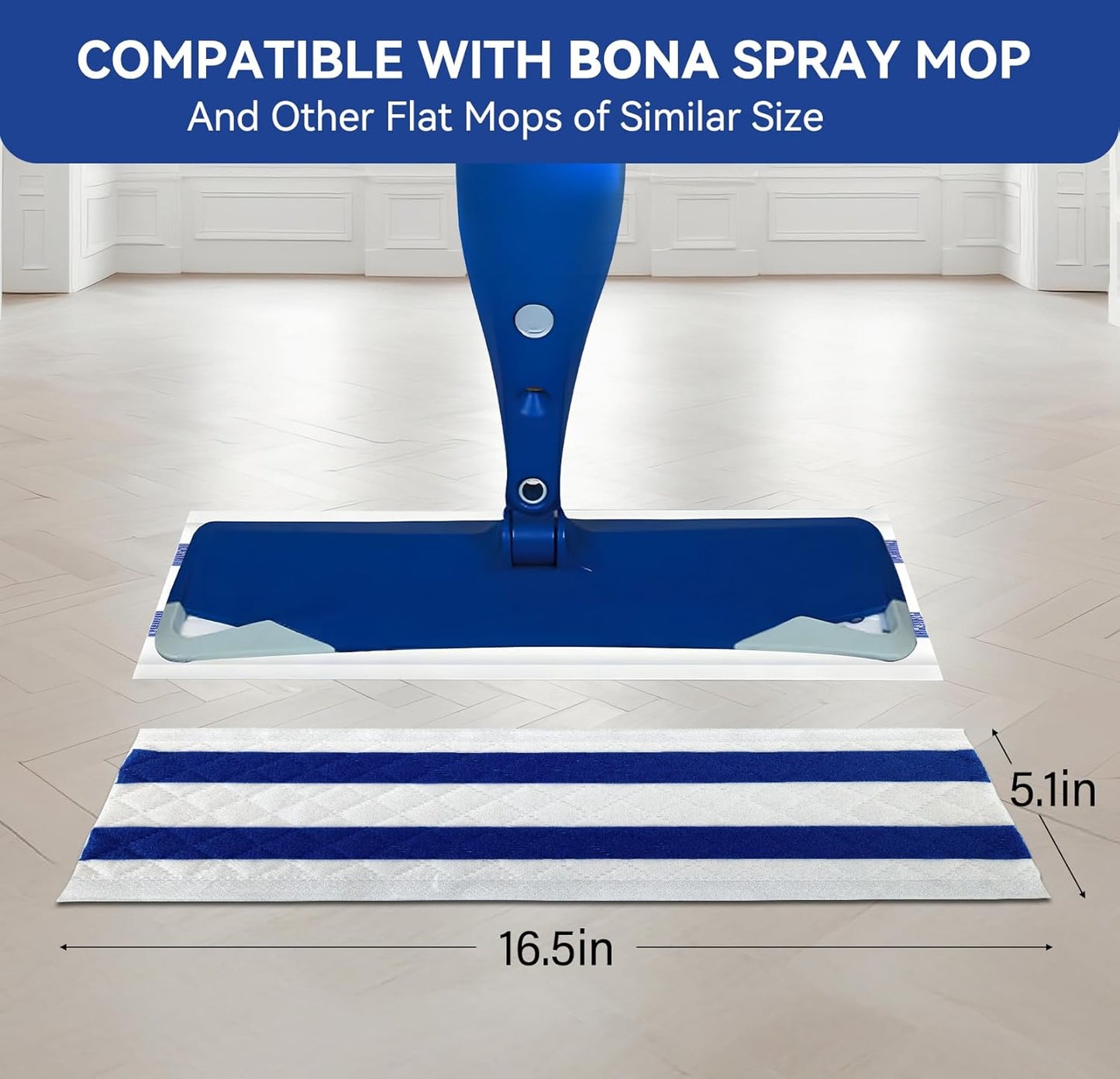 30 Count Ultrathick Microfiber Mop Pads Refills for Bona Hardwood Floor Cleaner & All 15''-17''Hook & Loop System Mop.Disposable Heavy Duty Mopping Pads for Floors Cleaning.