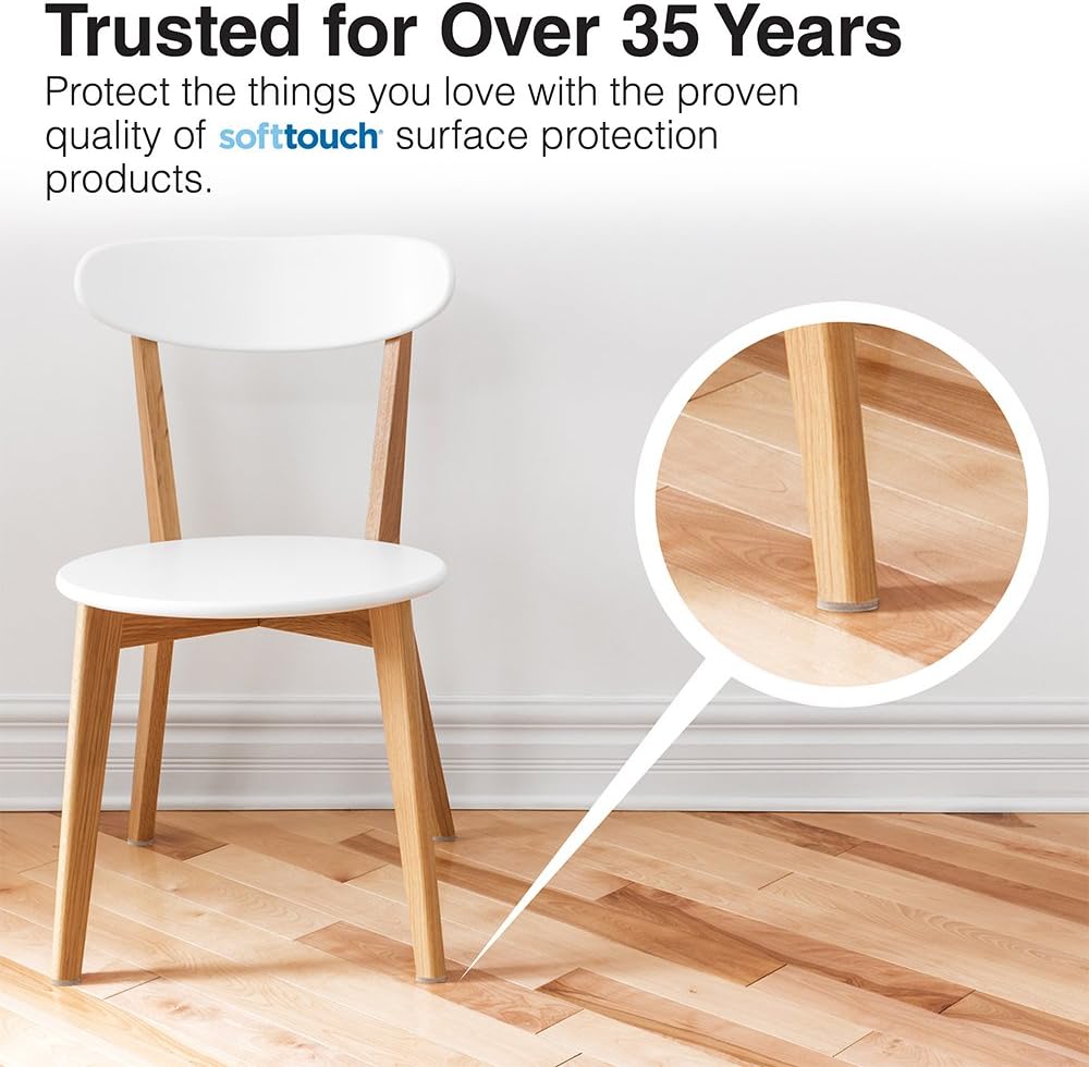 SOFTTOUCH 4723995N Heavy Duty 3 Inch Felt Furniture Pads to Protect Hardwood Floors from Scratches, Linen, 16 Count