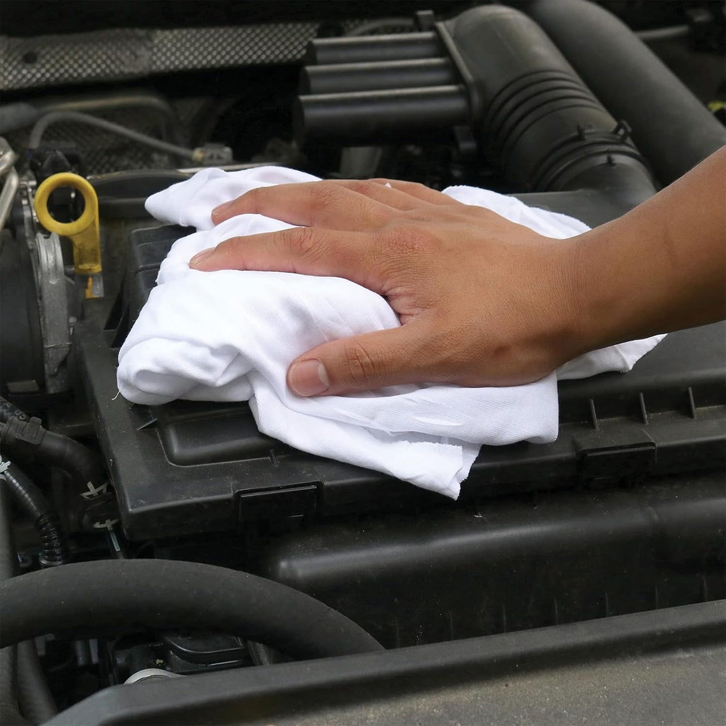 Premium White Knit (600 lbs. Pallet - 60x10 lbs. Box of Rags) Cotton T-Shirt Cloth Wiping Rags - Shop Cleaning Tshirt Cloths, Staining & Finishing Rag for Auto, Grease, Paint & Wood