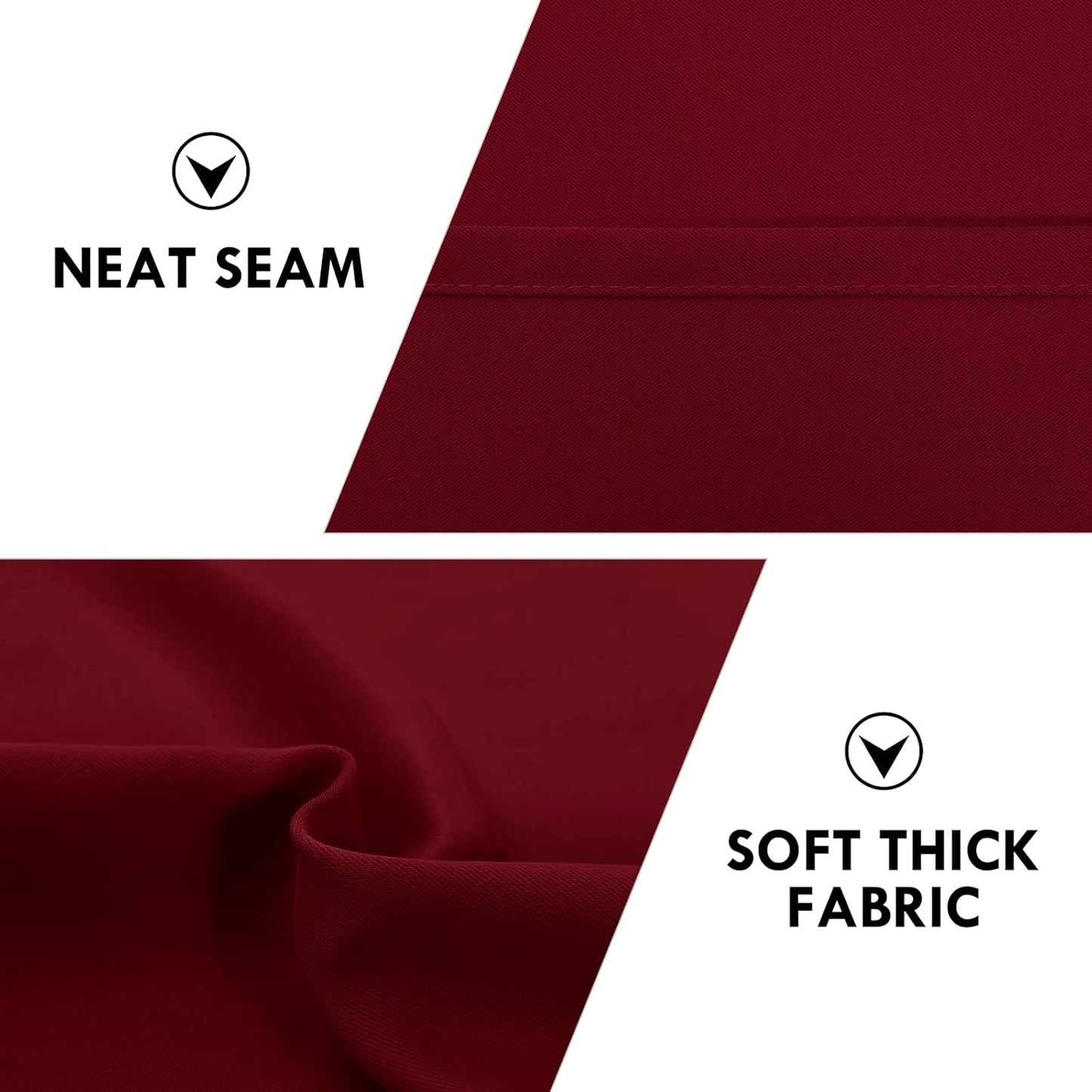 DWCN Christmas Burgundy Room Darkening Blackout Curtains - Thermal Insulated Privacy Energy Saving Window Curtain Drapes 38 x 54 inch Length, Set of 2 Bedroom Living Room Curtains