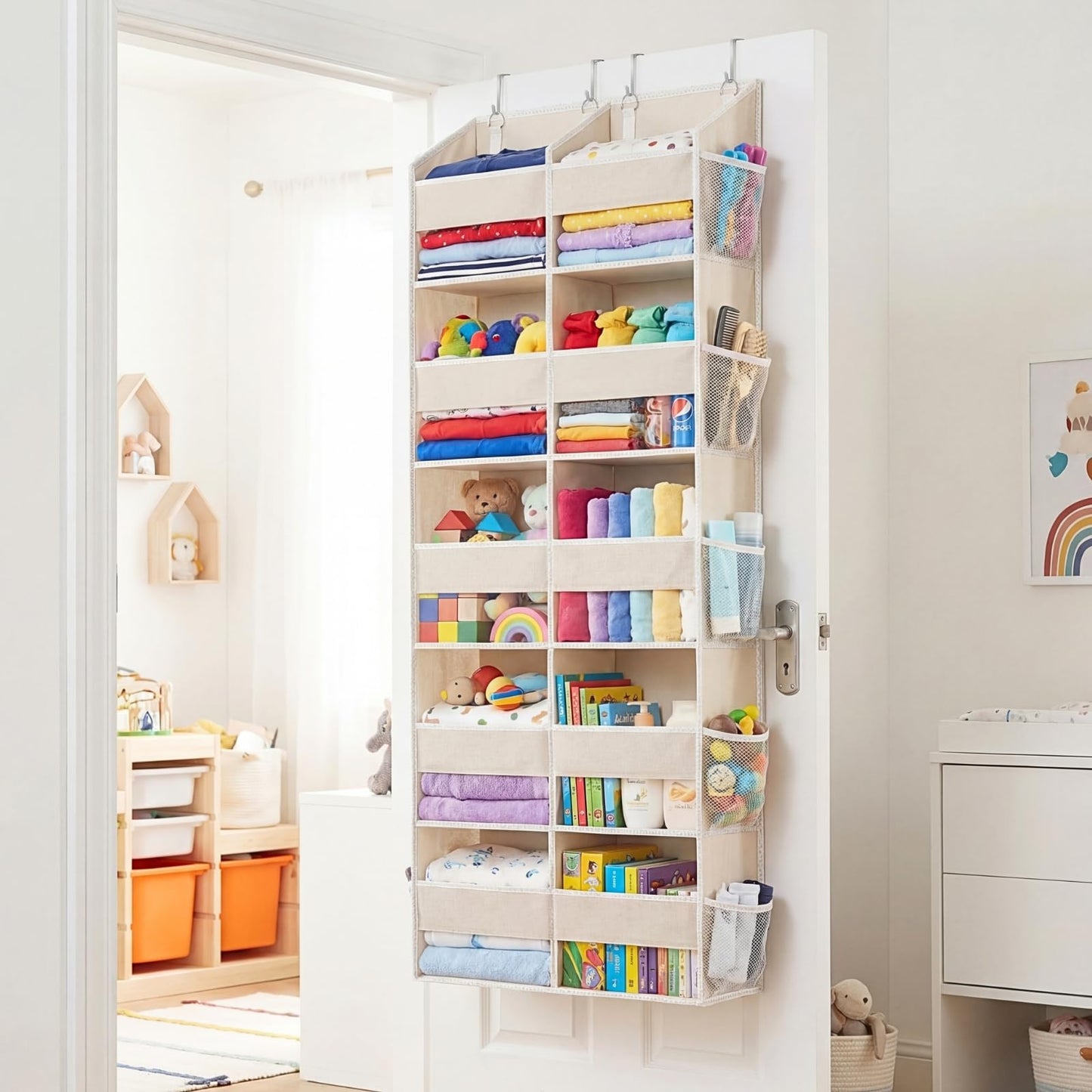 Ofiray-home Over the Door Organizer 5 Tiers,Extra Large Behind Door Storage of 10 Compartments,80