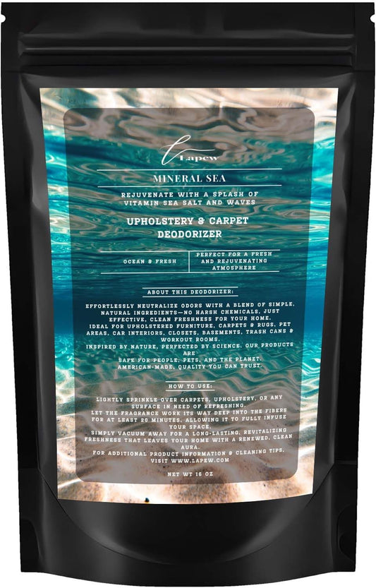Mineral Sea Carpet Freshener Powder: Powerful Odor Eliminator for Home, Upholstery Deodorizer, Carpet Deodorizer, Pet Urine, Cat Litter Box - Mineral Sea Fragrance