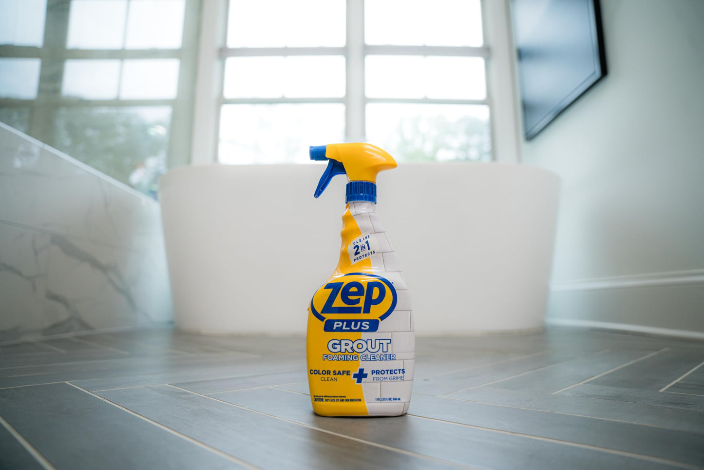 Zep Plus Grout Foaming Cleaner - 32 Fl OZ - R54212-2-in-1 benefits clean while protecting grout