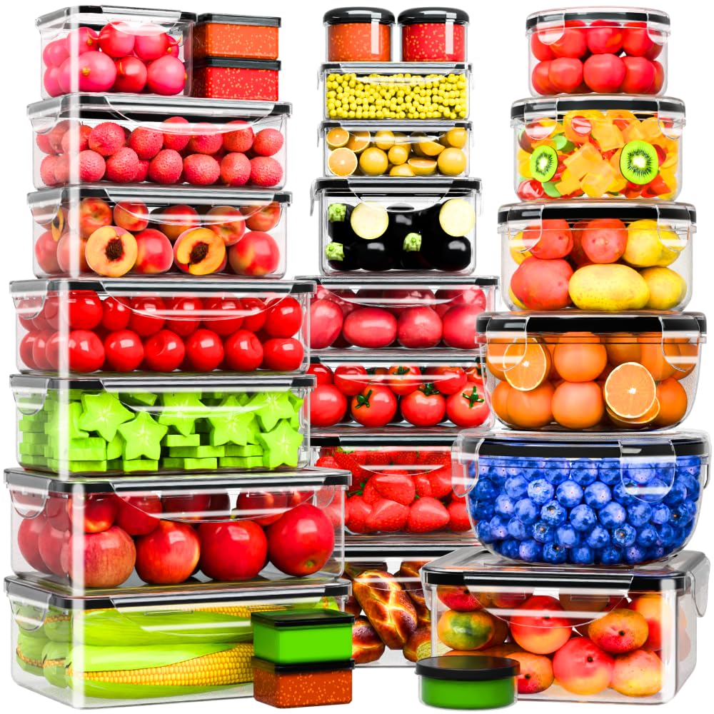 54 Pcs Food Storage Containers with Lids Airtight, (27 Containers &27 Lids) Reusable BPA-Free