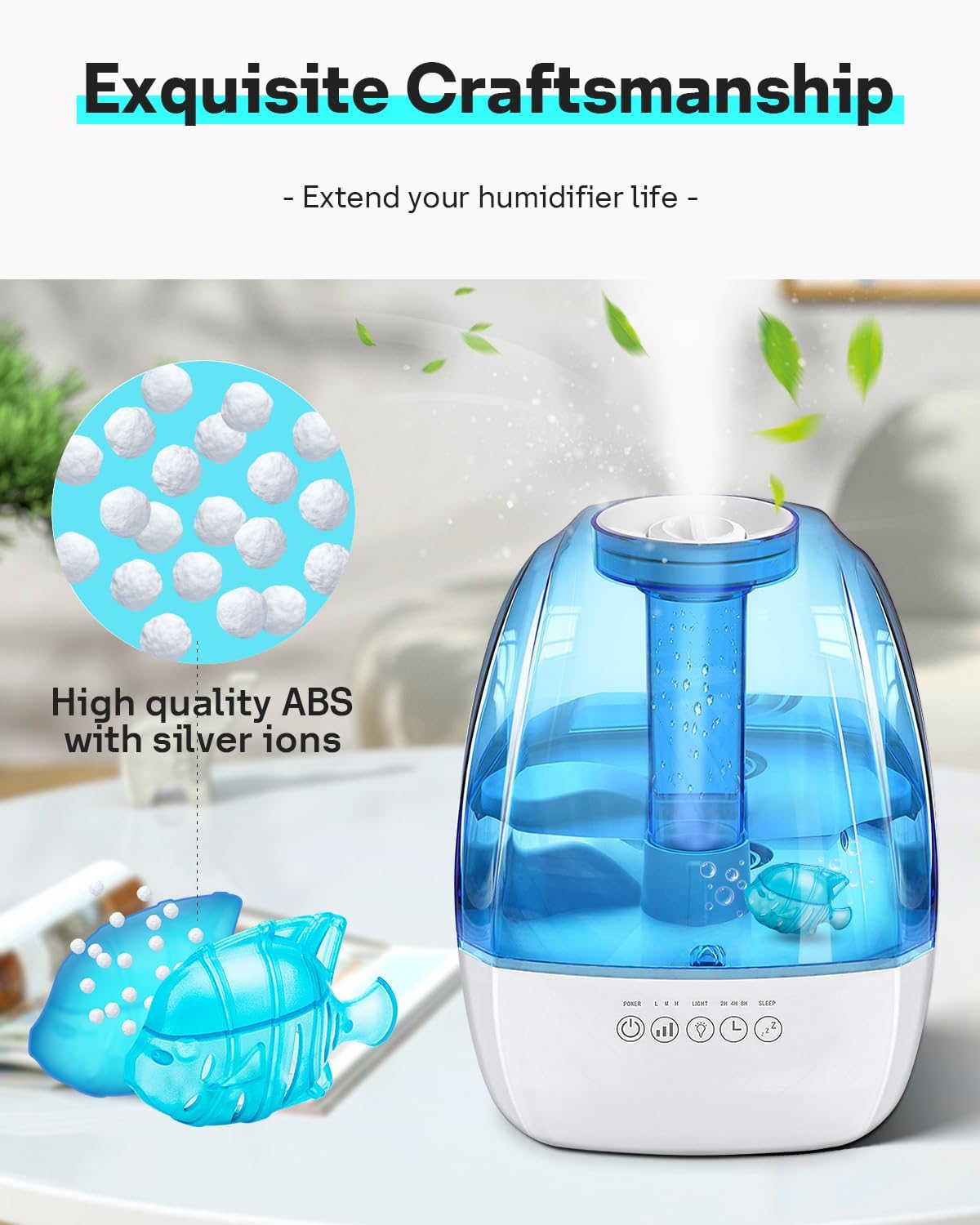 Leemone Humidifier Cleaning Fish for Humidifiers & Fish Tanks, 10 Pack Humidifier Cleaner, Purifies Water, Prevents Hard Water Build Up, Reduces Scale