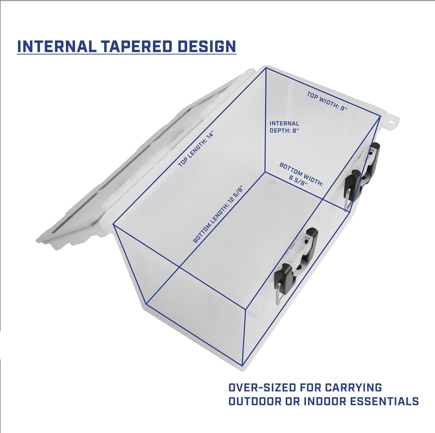 Sheffield 12767 XL Storage Bins With Lids, 4-Pack Stackable Storage Bins, Made in USA, Lockable and Water-Resistant Containers with Lids, Plastic Containers for Home, Classroom, and Dorm