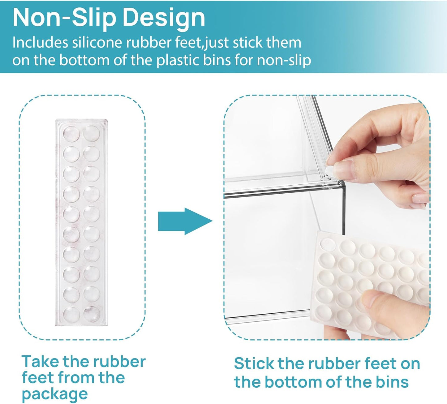 Vtopmart Clear Stackable Storage Drawers Set of 5, Plastic Organizer Bins for Makeup, Cosmetics, Beauty Supplies,Ideal for Vanity, Bathroom,Cabinet,Pantry Organization