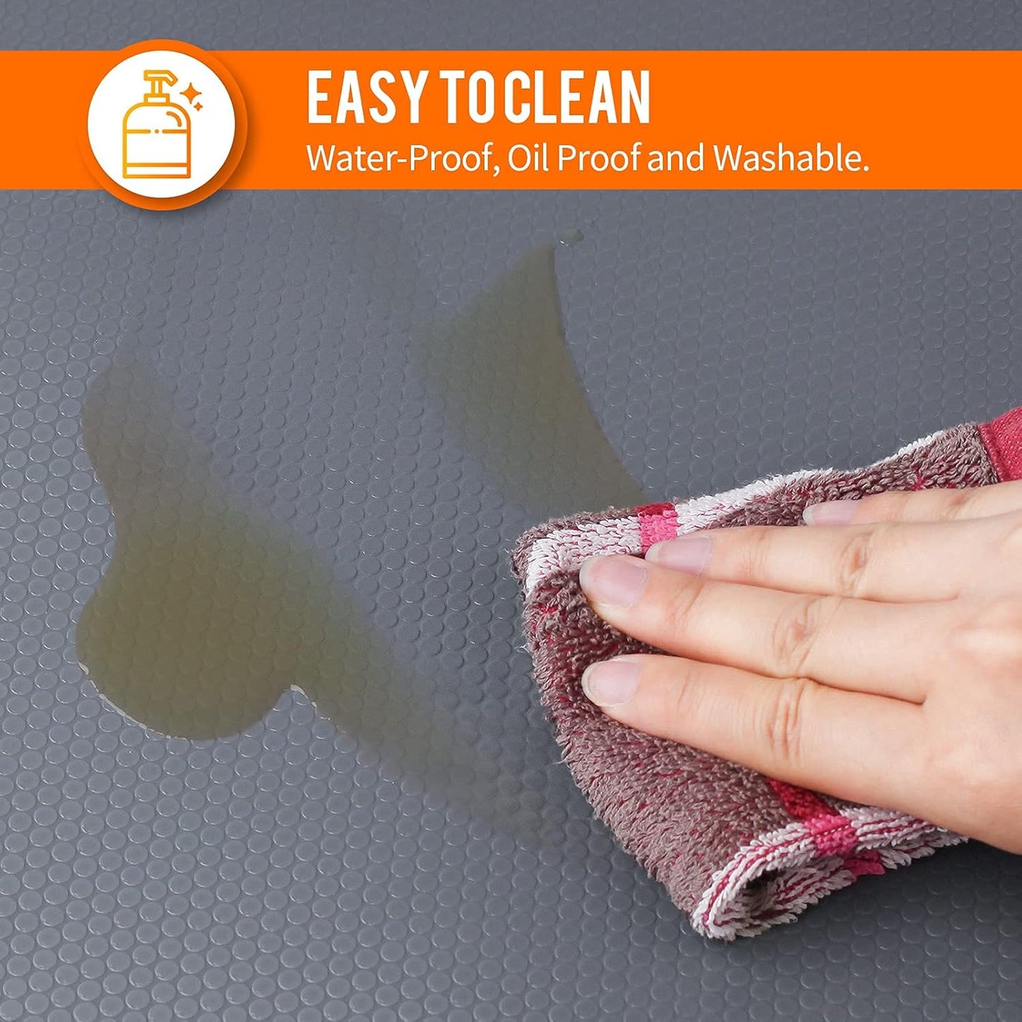 Shelf Liners for Kitchen Cabinets Non-Adhesive, Drawer Mats Liner for Bathroom, Plastic Pantry Shelf Liner Non Slip, Waterproof Washable Cabinet Protector Liners for Shelves, Cupboard Liner Gray