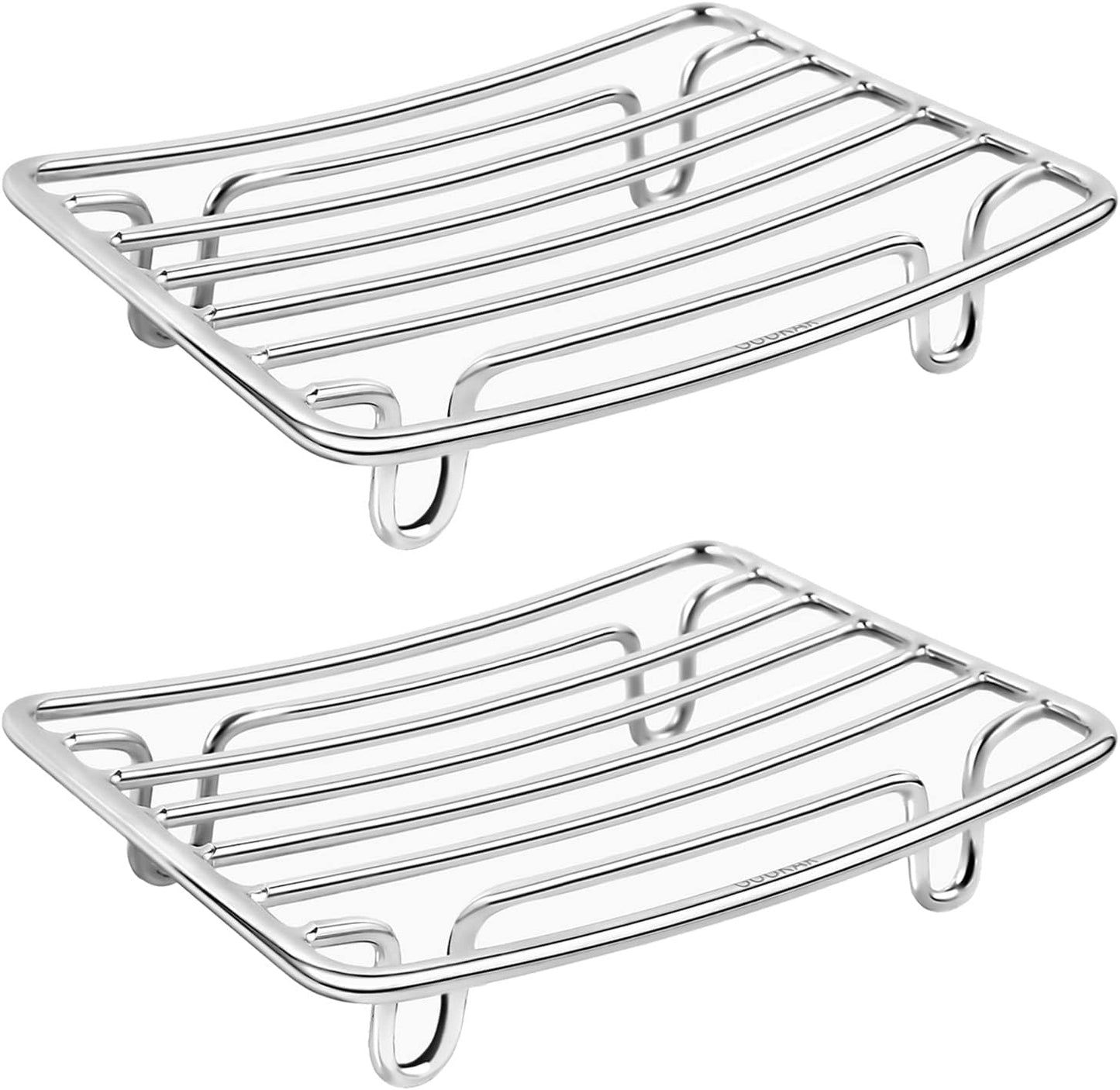 Bar Soap Dish Holder for Shower Bathroom Stainless Steel Rust Proof Self Draining, Chrome-2 Pack