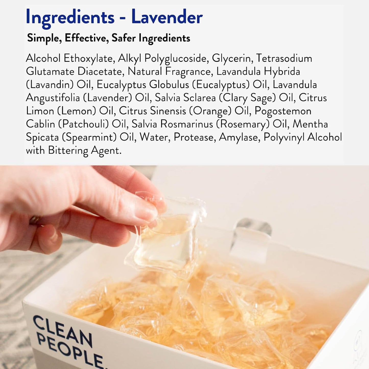 The Clean People Laundry Detergent Pods - Hypoallergenic Laundry Pods - Ultra Concentrated, Recyclable Packaging, Stain Fighting - Lavender, 192 Pack