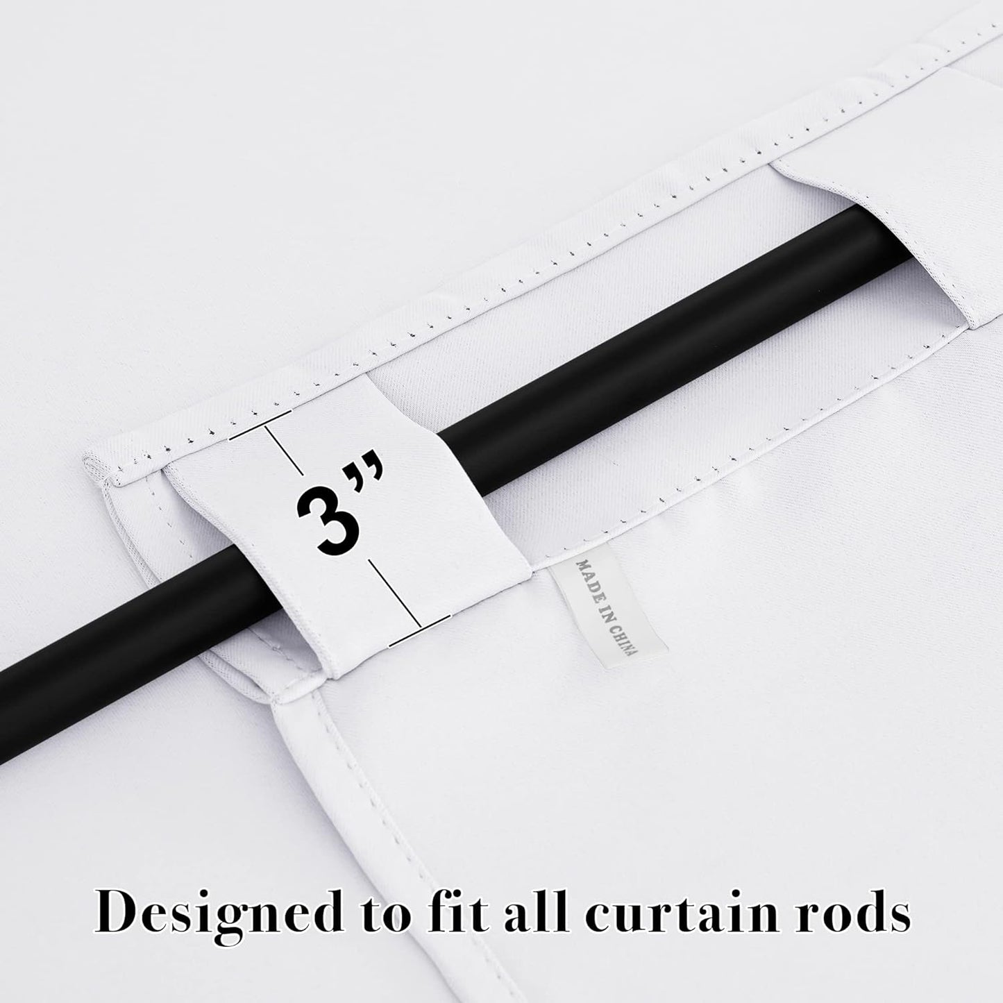 RYB HOME Room Darkening Curtains Window Shades, Privacy Bedroom Curtains Sunlight Block Drapes for Living Room/Studio Backdrop, W 42 x L 72 inch, Pure White, 1 Pair