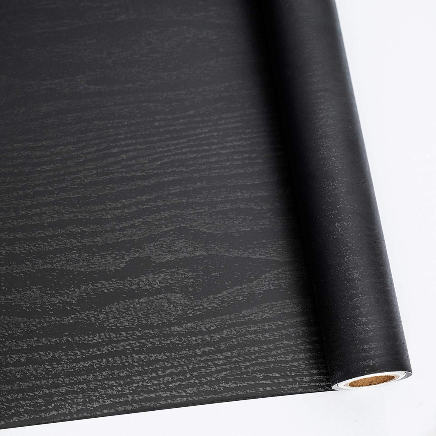 Abyssaly Black Wood Contact Paper Peel and Stick Wallpaper for Cabinets