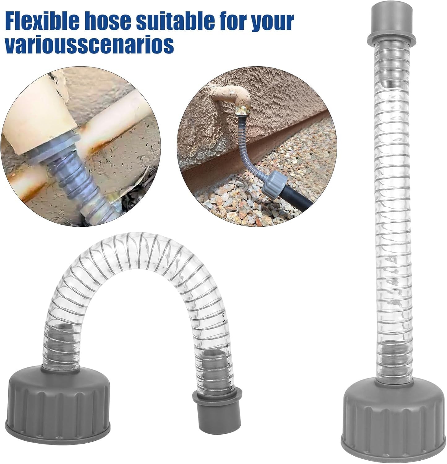 Wet Vac Attachment A/C Drain Lines Cleaner Tool, AC Drain Line Vacuum Adapter to Unclog and Evacuate ABS Compatiable With Most PVC Pipe Sizes Grey