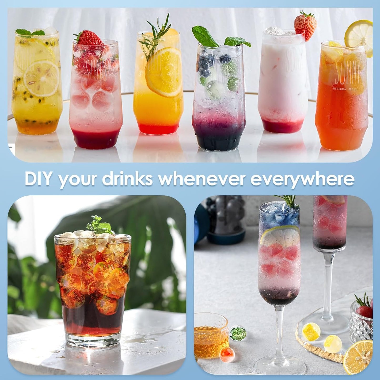 WIBIMEN Ice Cube Tray with Lid and Bin - Round Ice Trays for Freezer with Lid - Ice Cube Trays for Freezer with Ice Container (1"-2PACK Pink)