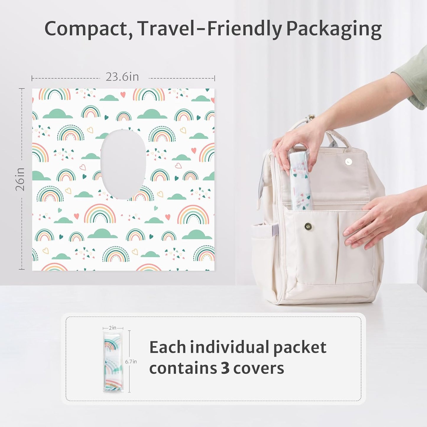 Blissful Diary 30 Pcs Toilet Seat Covers Disposable for Toddlers & Adults, Extra Large Waterproof, Portable Package for Travel, Kids Potty Training