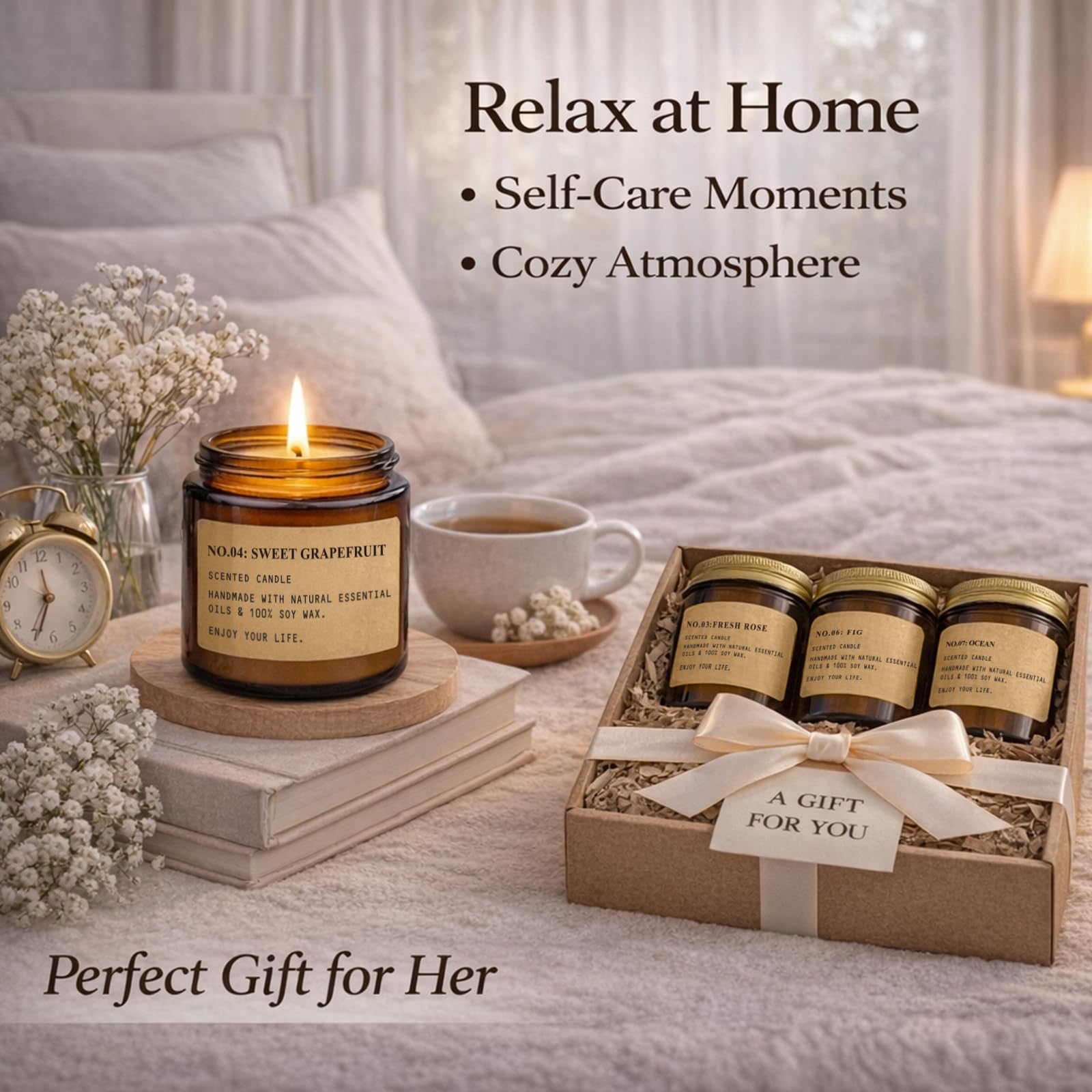 Scented Candles for Home,8 Pack Soy Wax Candle Set,Scented Candles