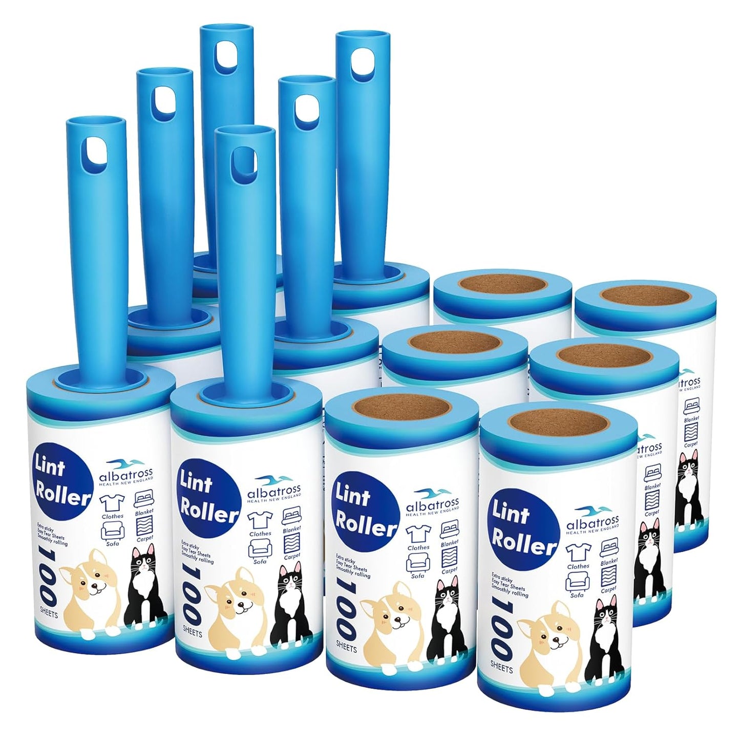 Lint Rollers for Pet Hair Extra Sticky, 1200 Sheets Mega Value Set Lint Rollers for Pet Hair Removal, Dog and Cat Lint Remover for Clothes, Furniture, Carpet