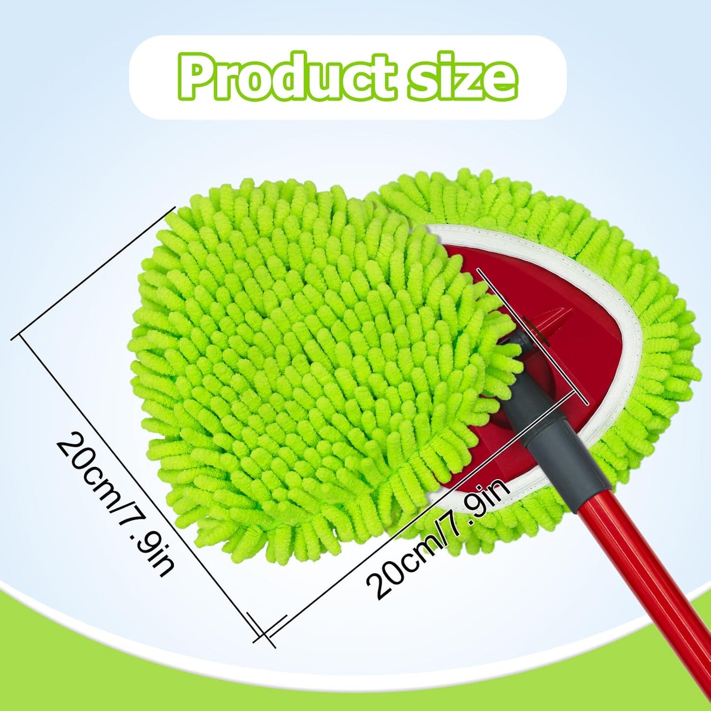 Mop Replace Heads for Ocedar Mop Heads Replacements Easywring 1-Tank System,Spin Mop Replacement Head for Floor Clean,2 Pack Chenille Mop Refills,Washable and Reusable Mop Head Replacement,Green