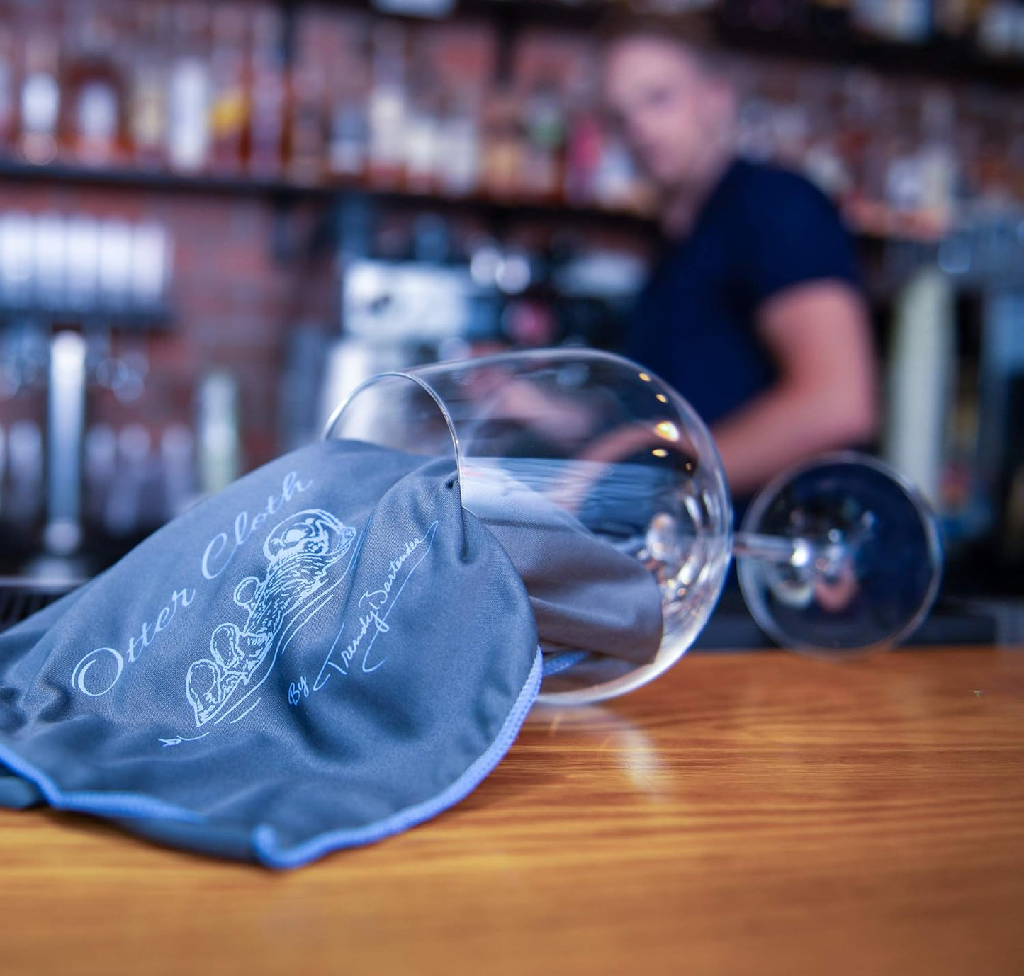 Trendy Bartender Toast to Perfection Microfiber Commercial Grade Glass Polishing Lint-Free Cloth for Spotless Shine and a Residue-Free Finish - 30x30 inch - White