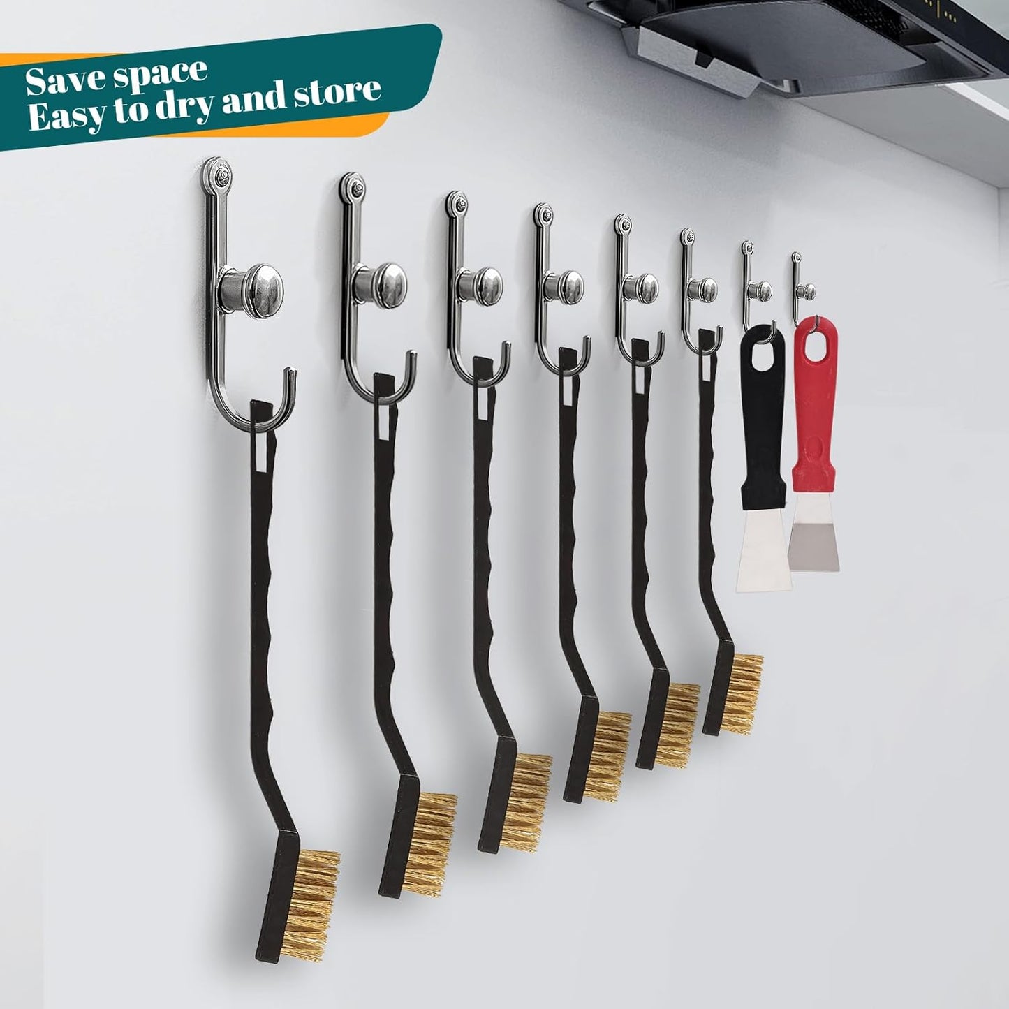 12 Pcs Mini Brass Brush Set, Brass Scratch Brush with Curved Handle, Cleaning Weld Slag and Rust