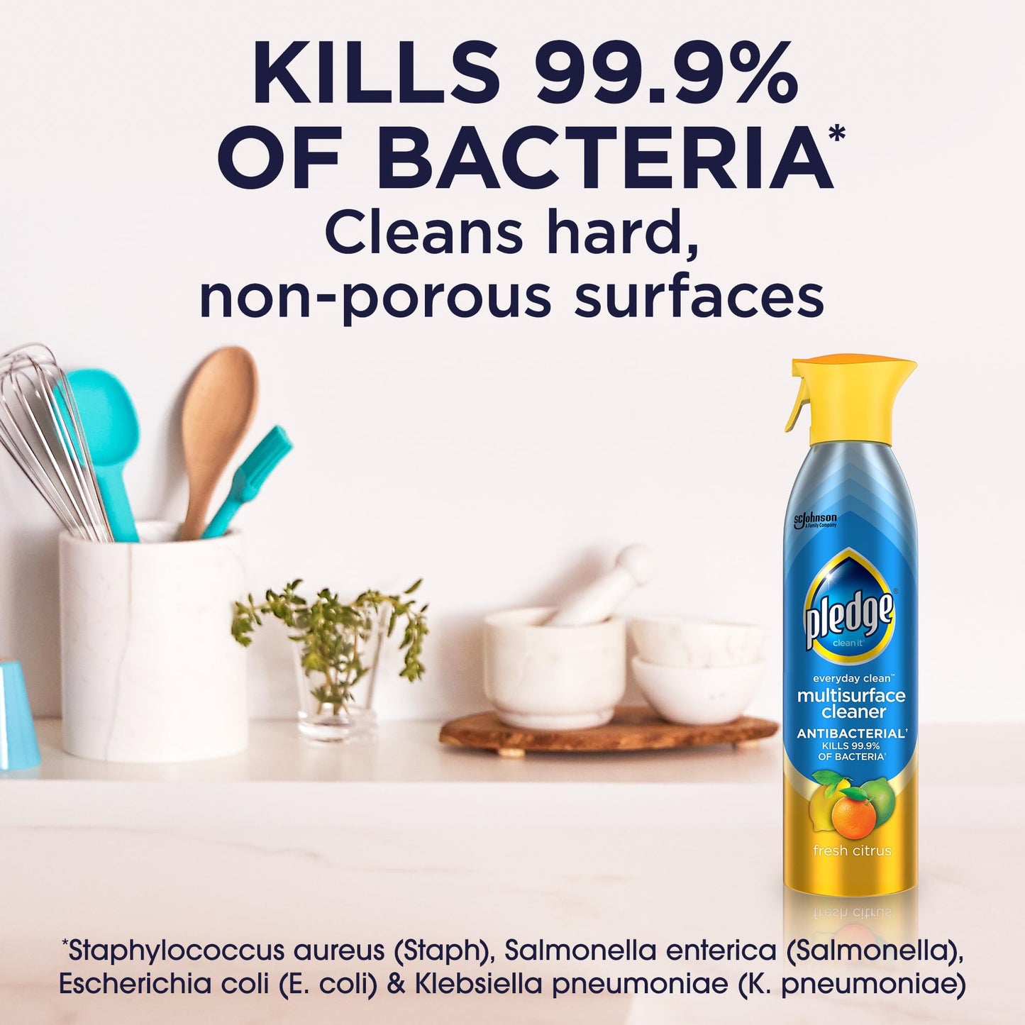 Pledge Antibacterial Multisurface Cleaner Spray, Wood Furniture, Stainless Steel, and Electronics